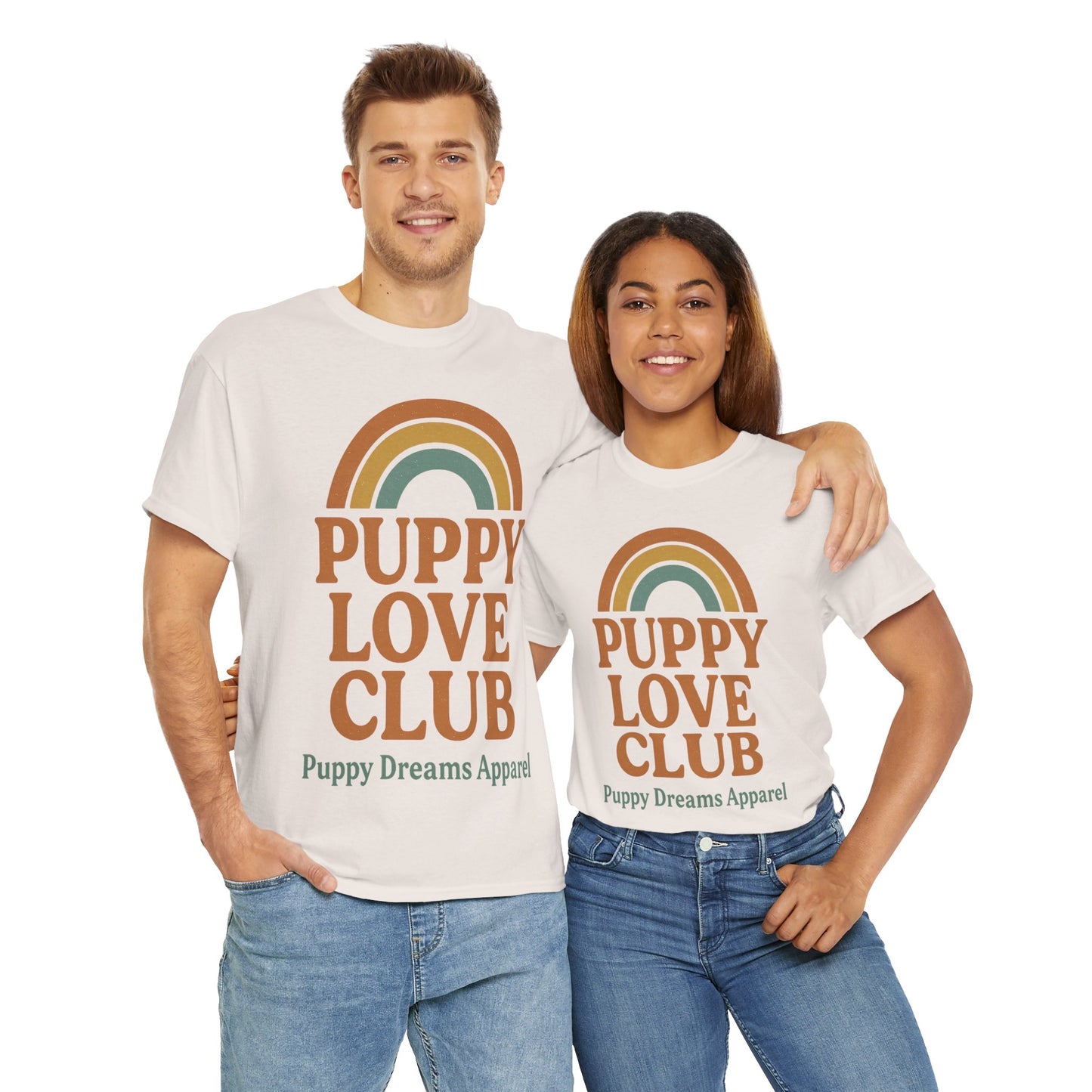 Puppy Love Club Unisex Heavy Cotton Tee, Dog Lover Shirt, Pet Owner Gift, Cute Graphic Tee, Animal Enthusiast Apparel, Casual Everyday Wear