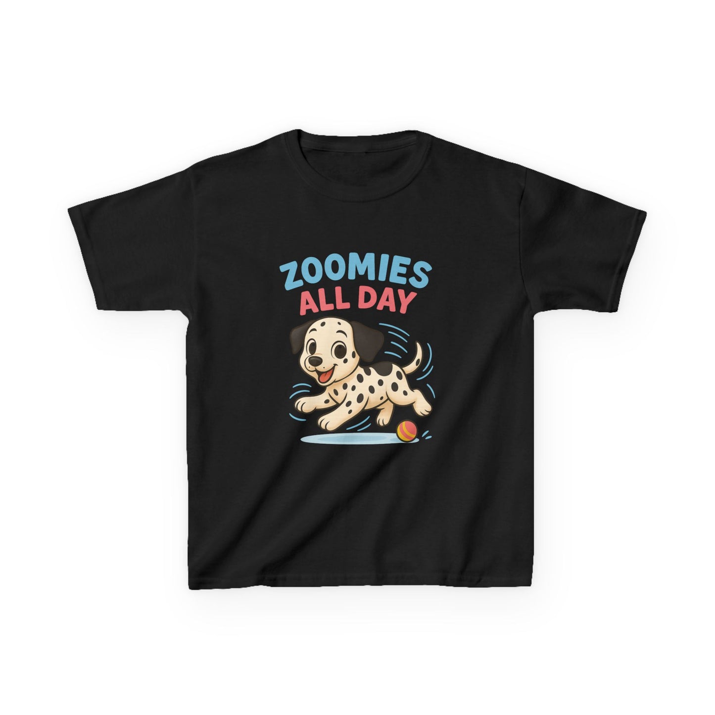 Kids Dalmatian Zoomies Tee, Funny Dog T-Shirt, Kids Playwear, Animal Lover Gift, Pet-Themed Apparel