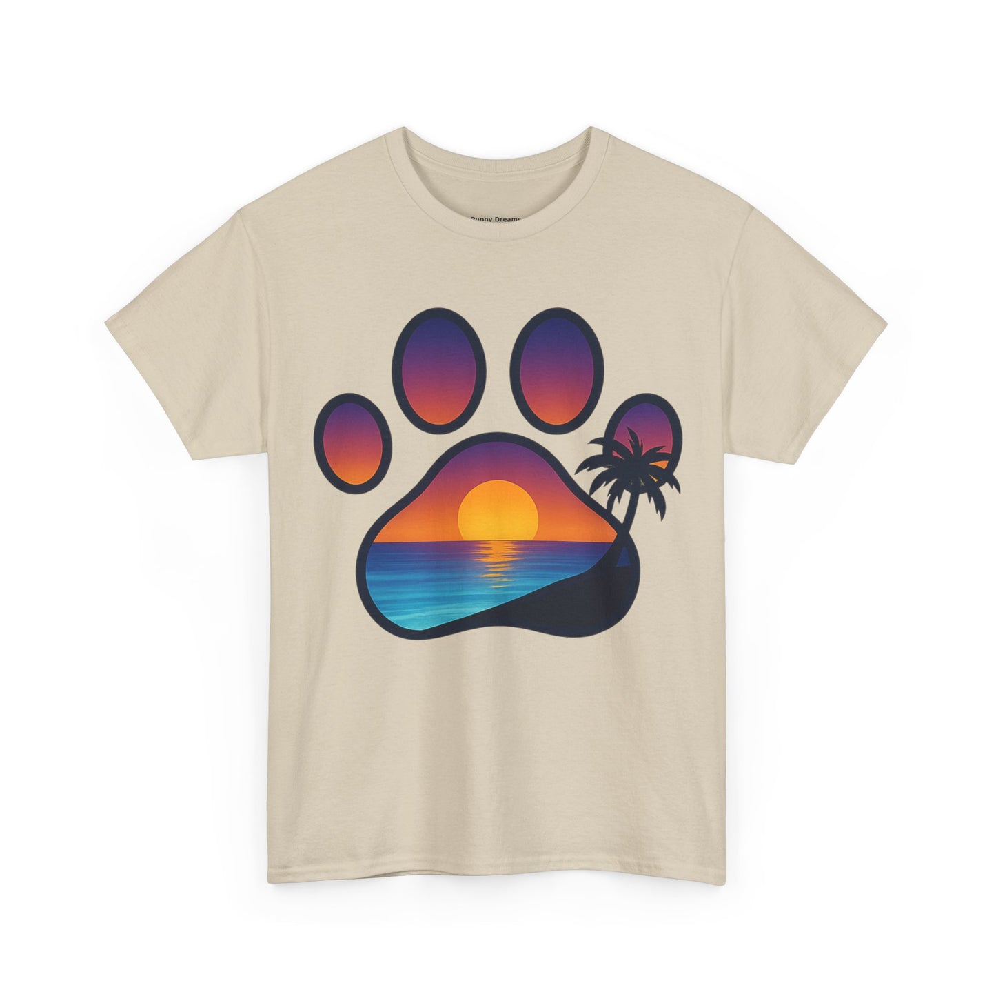 Sunset Beach Paw Print Tee | Pet Lovers Shirt, Gift for Dog Owners, Casual Wear, Summer Vibes, Animal Lover Apparel