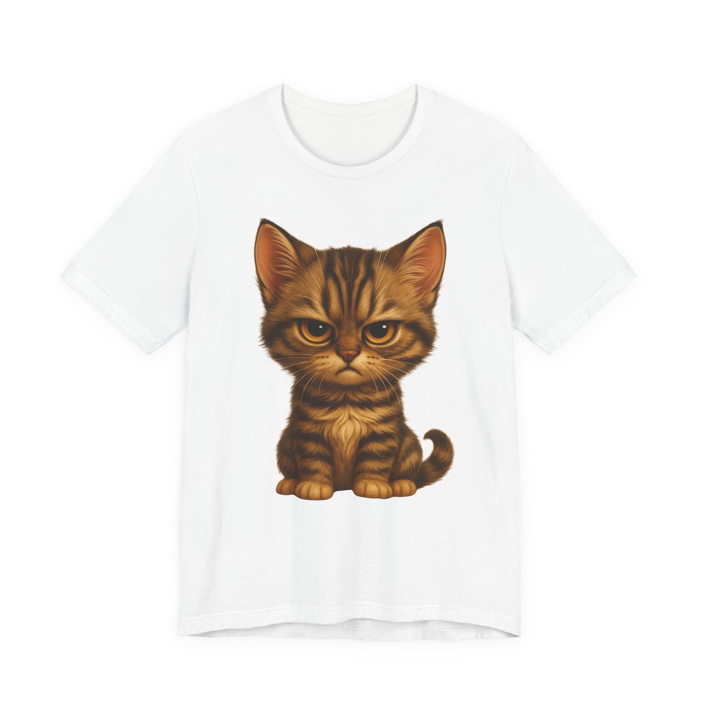 Cute Grumpy Tabby Kitten T-Shirt — Adorable Cat Graphic Tee