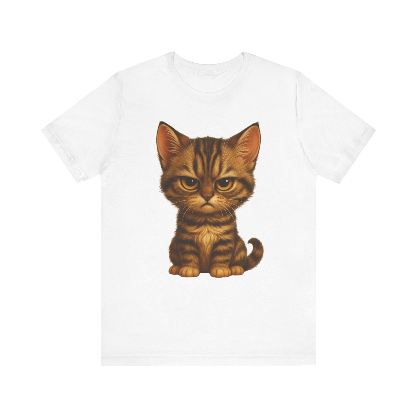 Cute Grumpy Tabby Kitten T-Shirt — Adorable Cat Graphic Tee