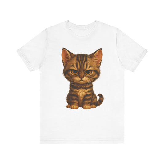 Cute Grumpy Tabby Kitten T-Shirt — Adorable Cat Graphic Tee