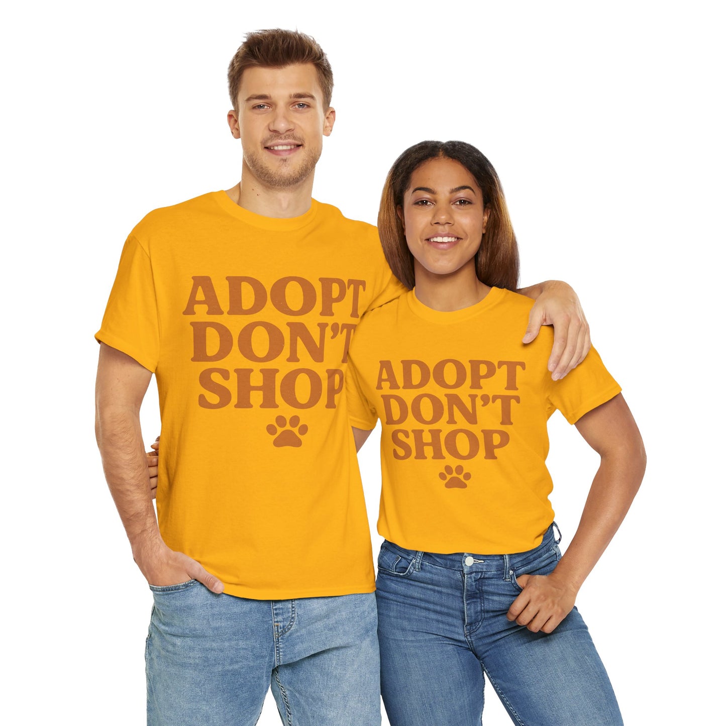 Adopt Don't Shop Unisex Heavy Cotton Tee, Pet Lover Gift, Animal Rescue T-Shirt, Ethical Fashion, Animal Rights, Casual Everyday Wear