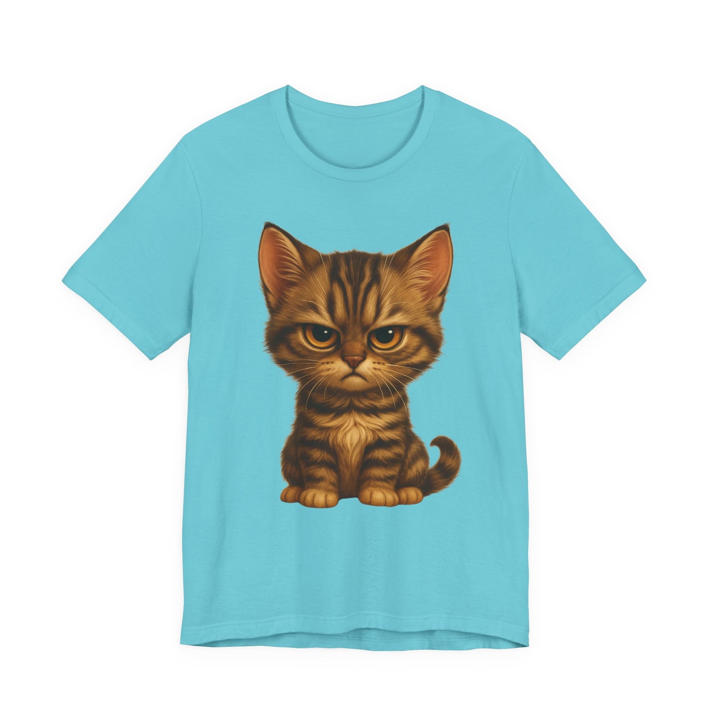 Cute Grumpy Tabby Kitten T-Shirt — Adorable Cat Graphic Tee