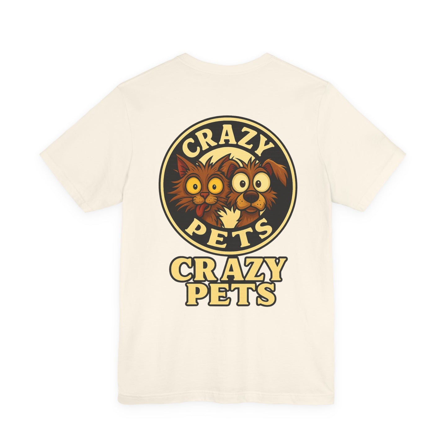 Crazy Pets Tee — "Running on Vibes and Poor Decisions" Cute Coffee-Loving Dog Shirt