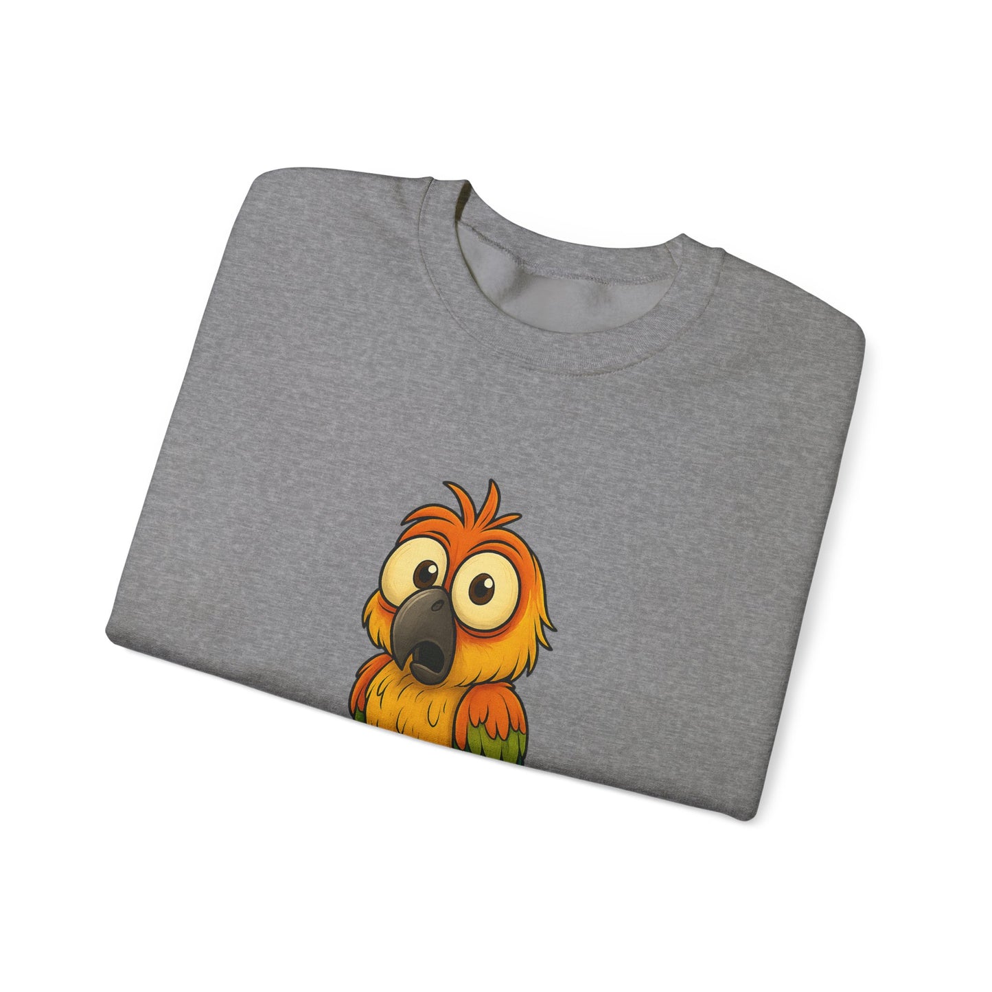 Parrot Crewneck Sweatshirt – “Let Me Guess… The Voices Told You To Do It” Graphic