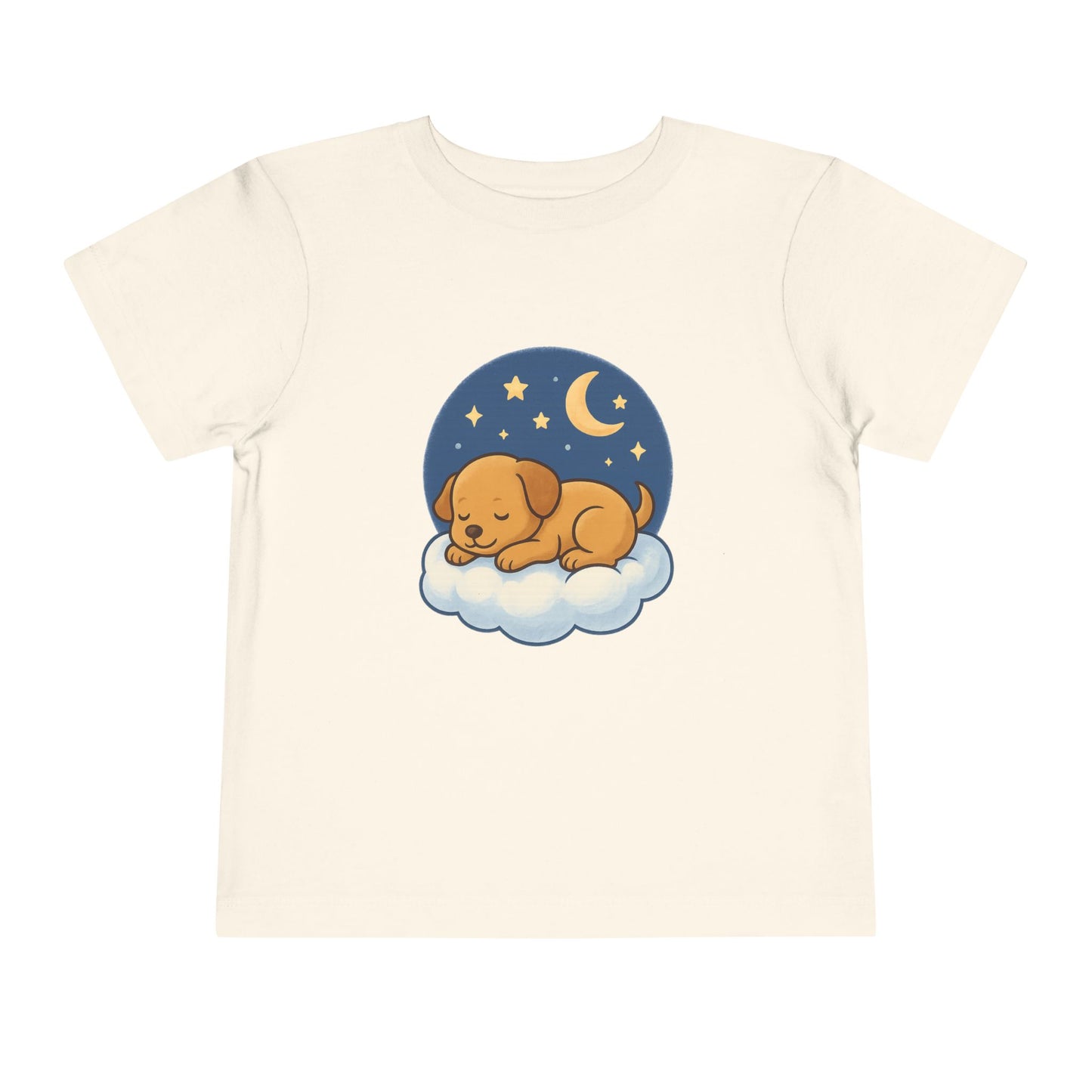 Sleepy Puppy Toddler Tee, Cute Dog Kids Shirt, Toddler Sleepwear, Baby Gift, Animal T-Shirt, Stars and Moon Design