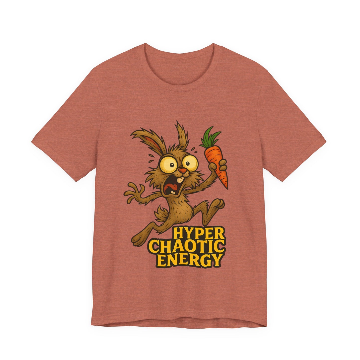 Rabbit Cartoon Tee - "Hyper Chaotic Energy" / "Rabbits Let Me Overthink About It" Graphic T-Shirt