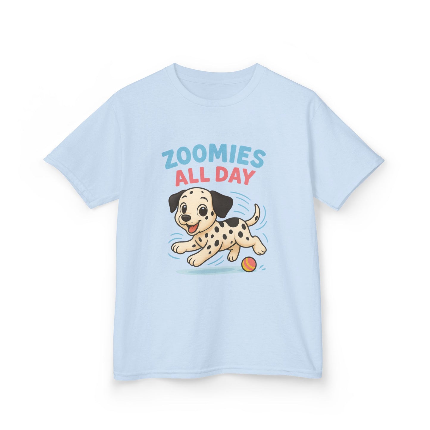 Kids Dalmatian Zoomies Tee, Funny Dog T-Shirt, Kids Playwear, Animal Lover Gift, Pet-Themed Apparel