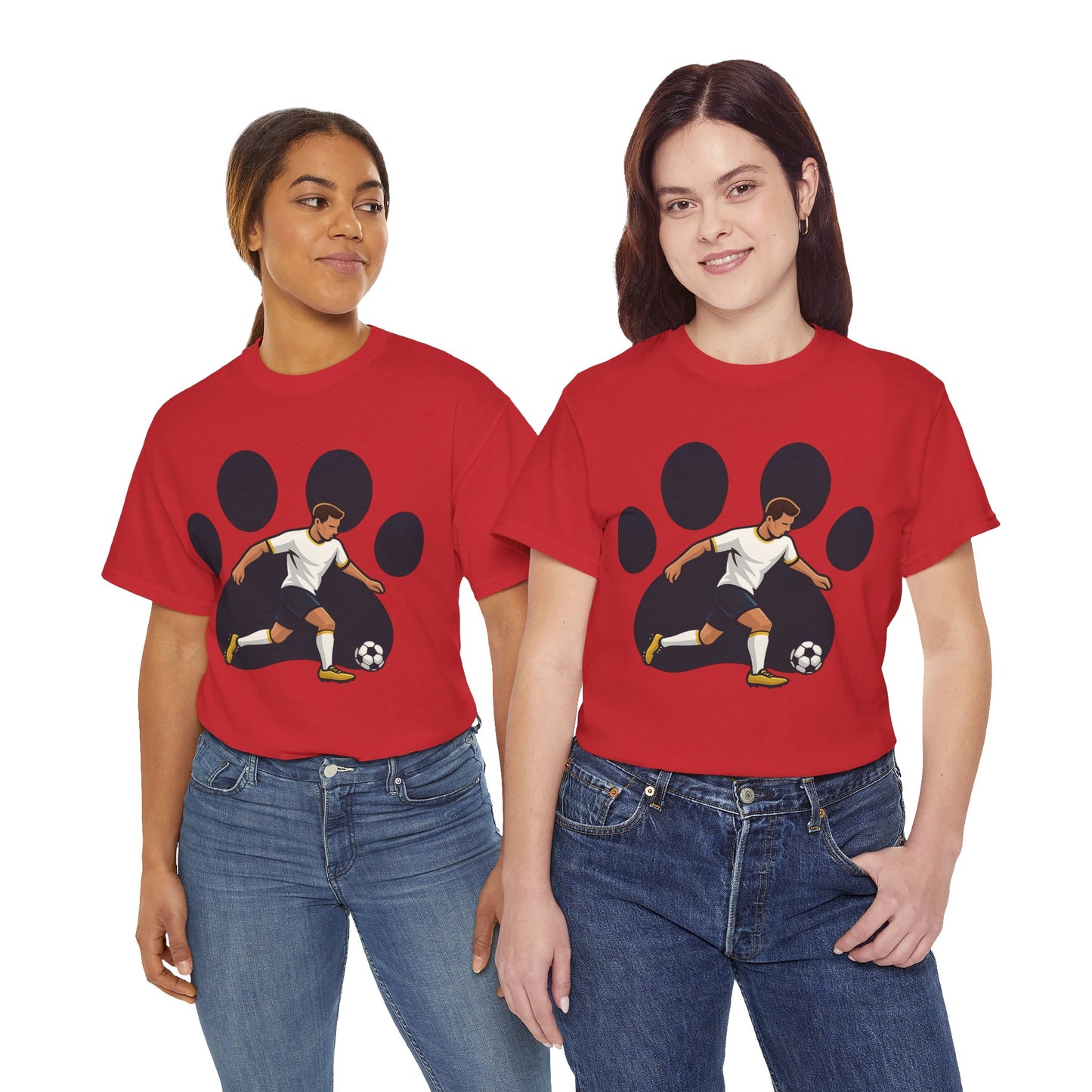 Soccer Paw Print Tee - Perfect for Soccer Lovers, Pet Owners, Sports Events, Birthdays, and Casual Wear