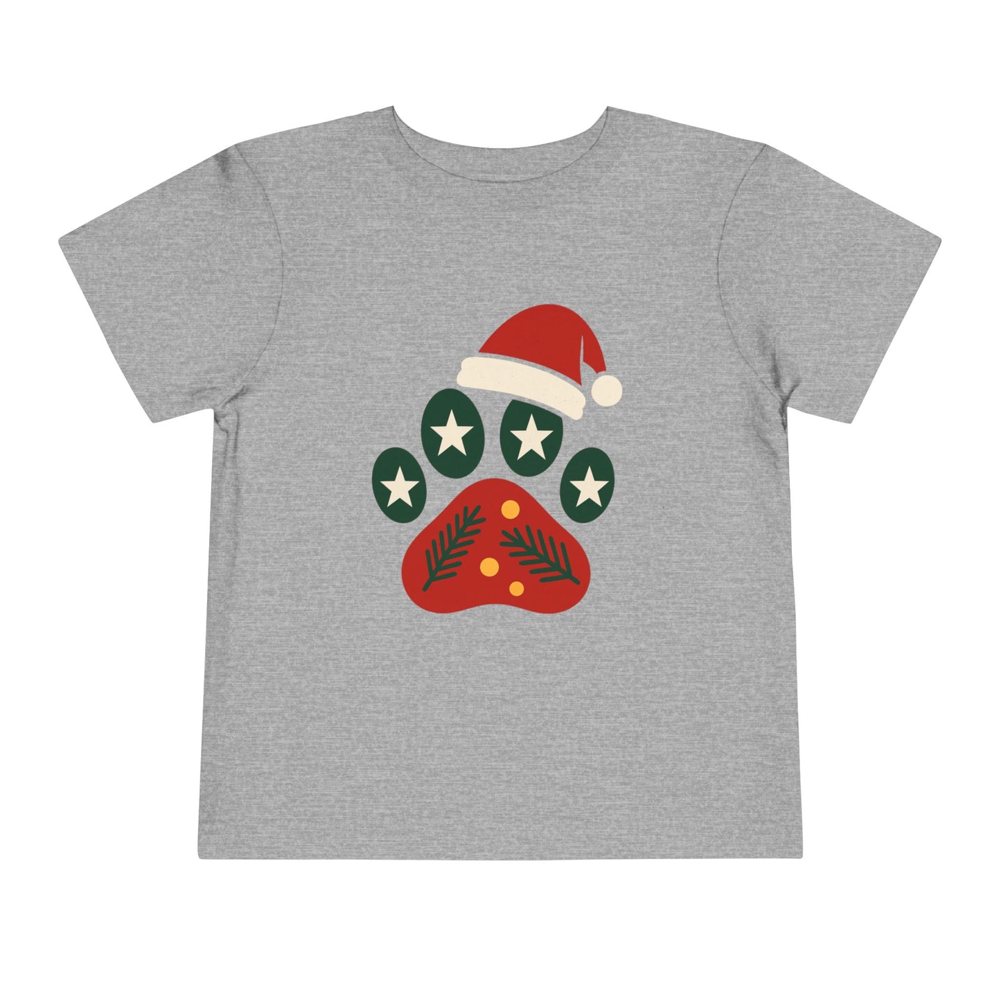 Festive Toddler Tee with Christmas Paw Print Design, Holiday Outfit, Kids Christmas Shirt, Cute Gift for Toddlers, Infant Apparel