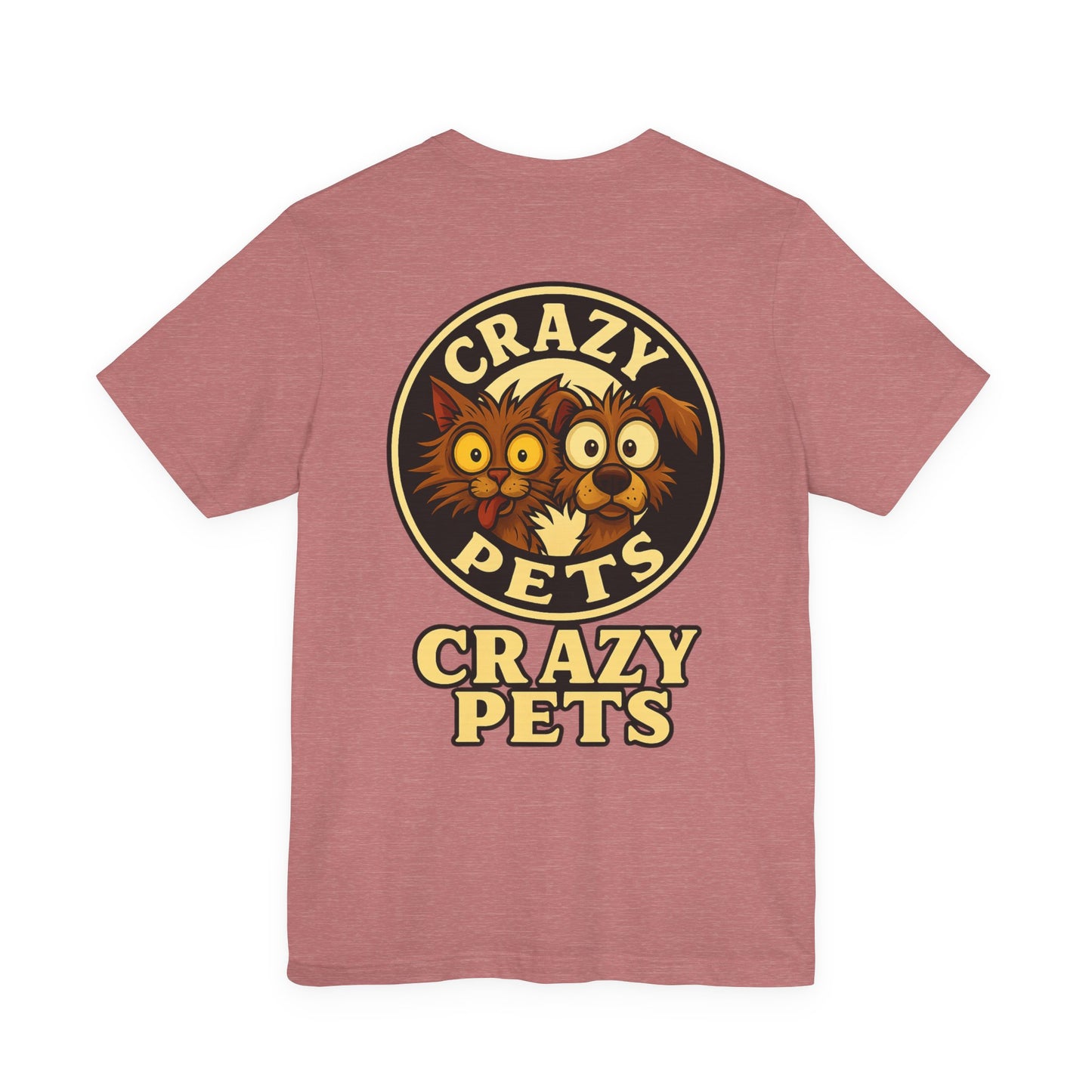 Crazy Pets Tee — "Running on Vibes and Poor Decisions" Cute Coffee-Loving Dog Shirt
