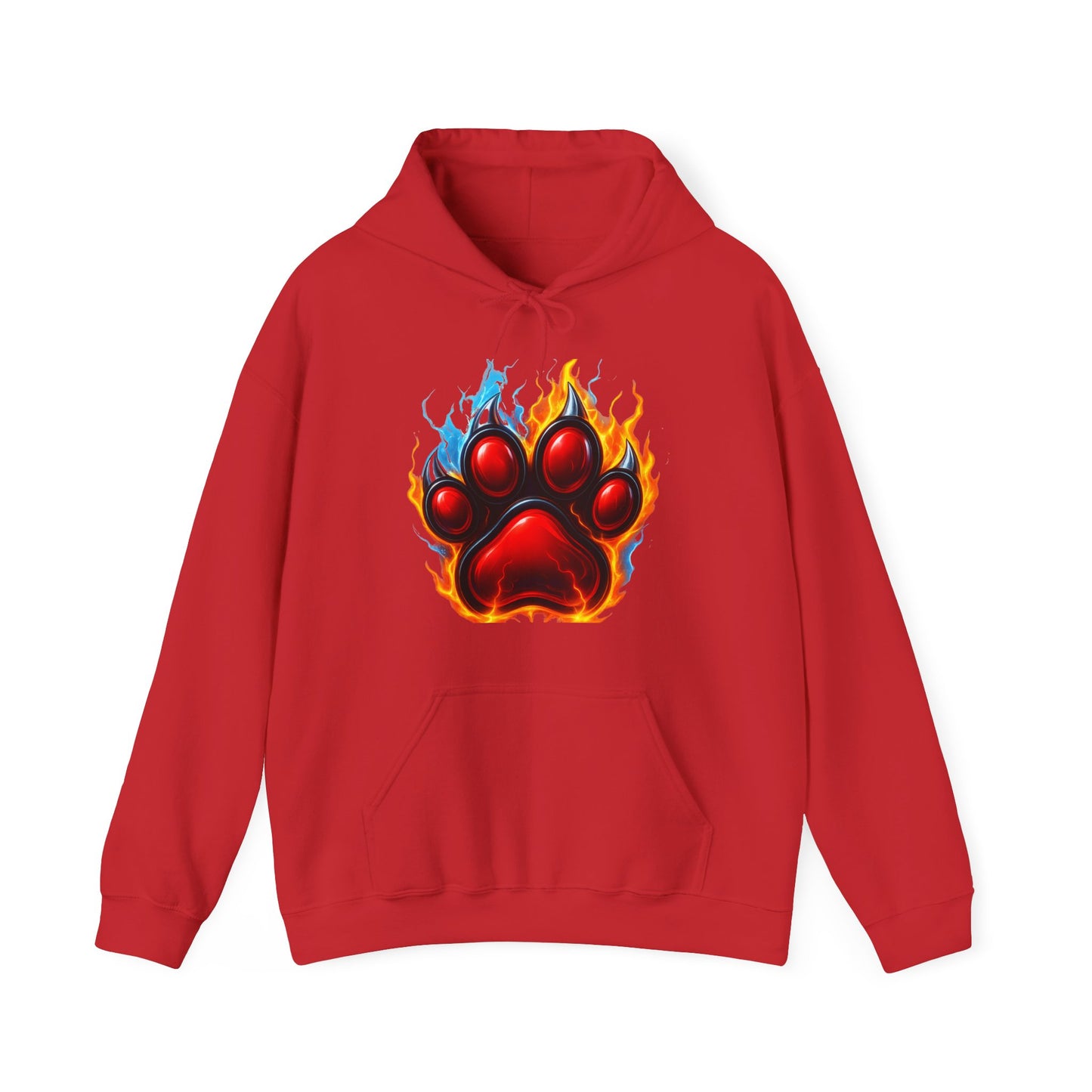 Fierce Flame Paw Print Hoodie, Cozy Sweatshirt for Animal Lovers, Perfect Gift for Pet Owners, Great for Birthdays or Holidays, Unisex