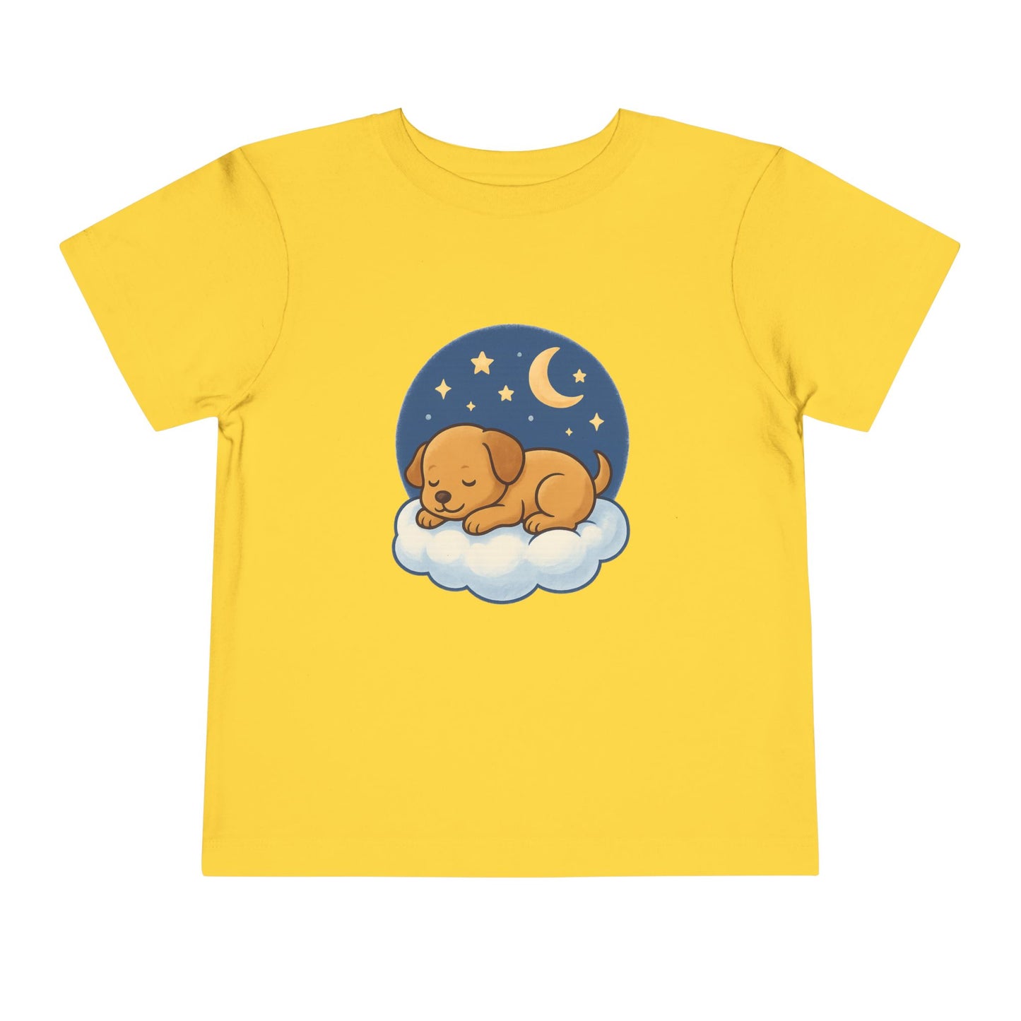 Sleepy Puppy Toddler Tee, Cute Dog Kids Shirt, Toddler Sleepwear, Baby Gift, Animal T-Shirt, Stars and Moon Design