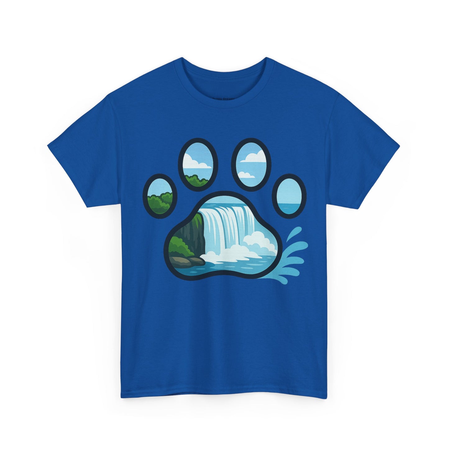 Nature-Inspired Paw Print Tee, Unisex Heavy Cotton Tee, Cute Animal Shirt, Outdoor Lover Gift, Eco-Friendly Apparel, Casual Wear