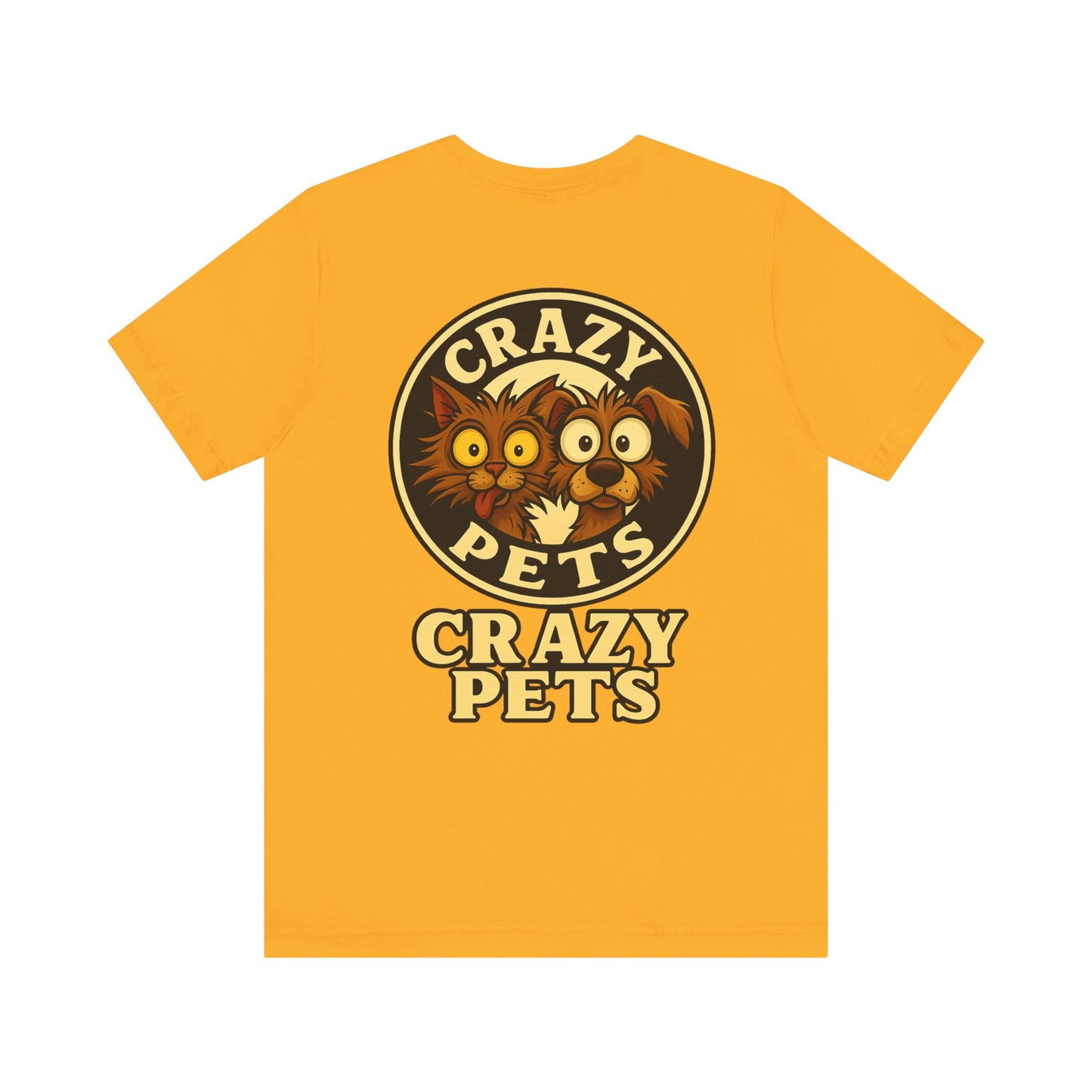 Crazy Pets Tee — "Running on Vibes and Poor Decisions" Cute Coffee-Loving Dog Shirt