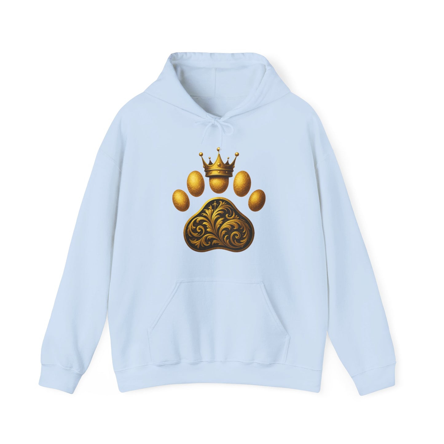 Royal Paw Print Hooded Sweatshirt - Cozy Pet-Themed Gift, Casual Wear, Animal Lover Hoodie, Unique Pet Owner Apparel, Gift for Dog Lovers