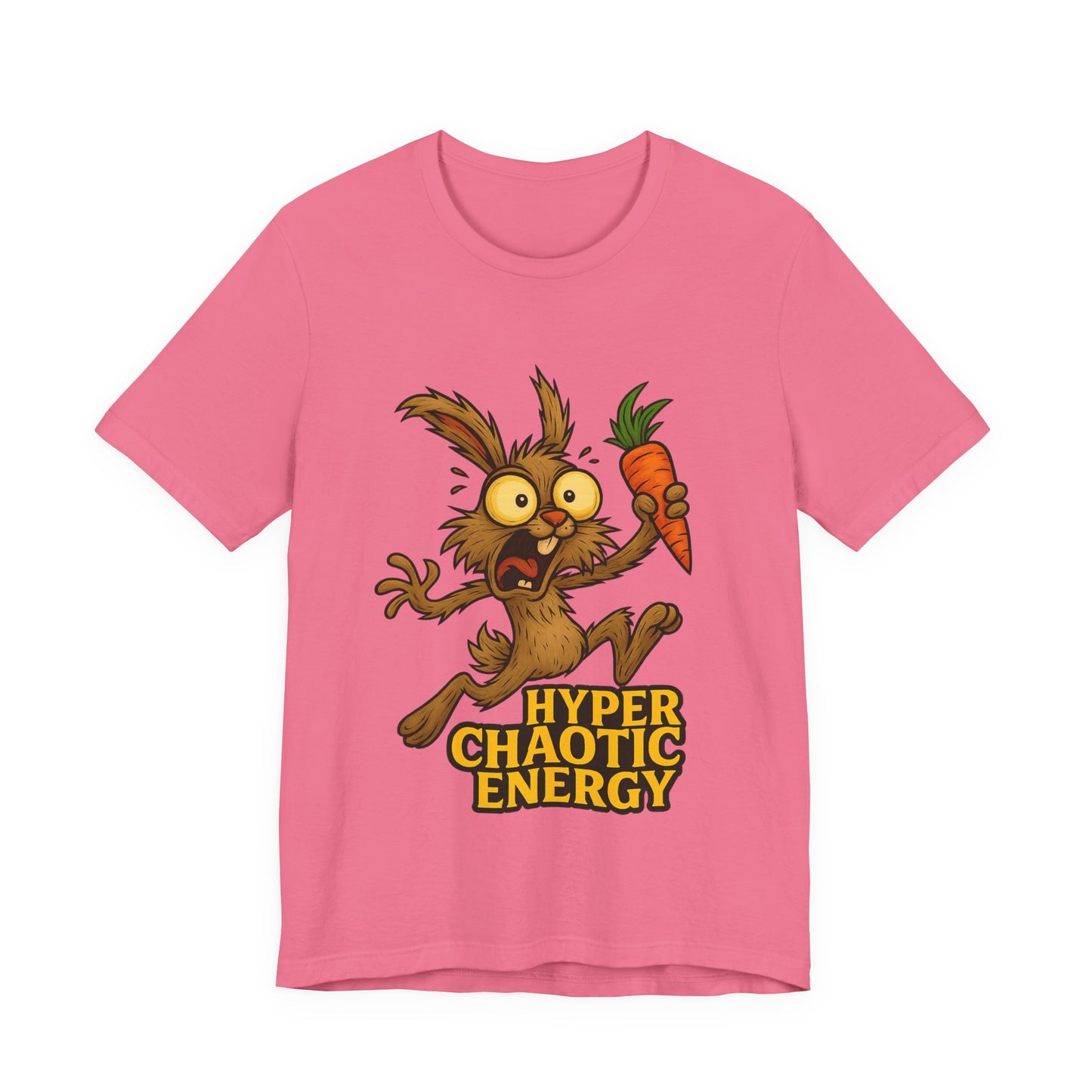 Rabbit Cartoon Tee - "Hyper Chaotic Energy" / "Rabbits Let Me Overthink About It" Graphic T-Shirt