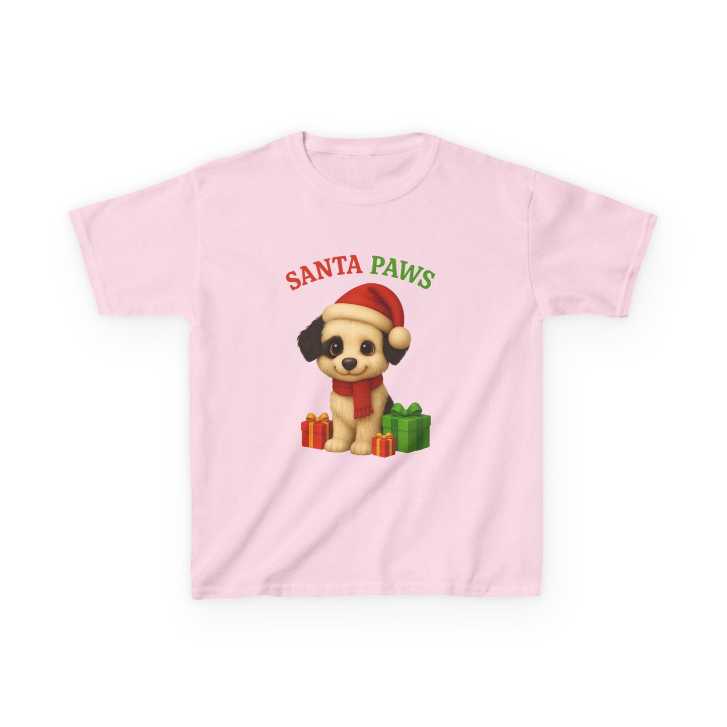 Kids Santa Paws Tee, Adorable Holiday Dog T-Shirt, Christmas Gift for Boys and Girls, Cute Pup Design, Holiday Apparel, Festive Kids Wear