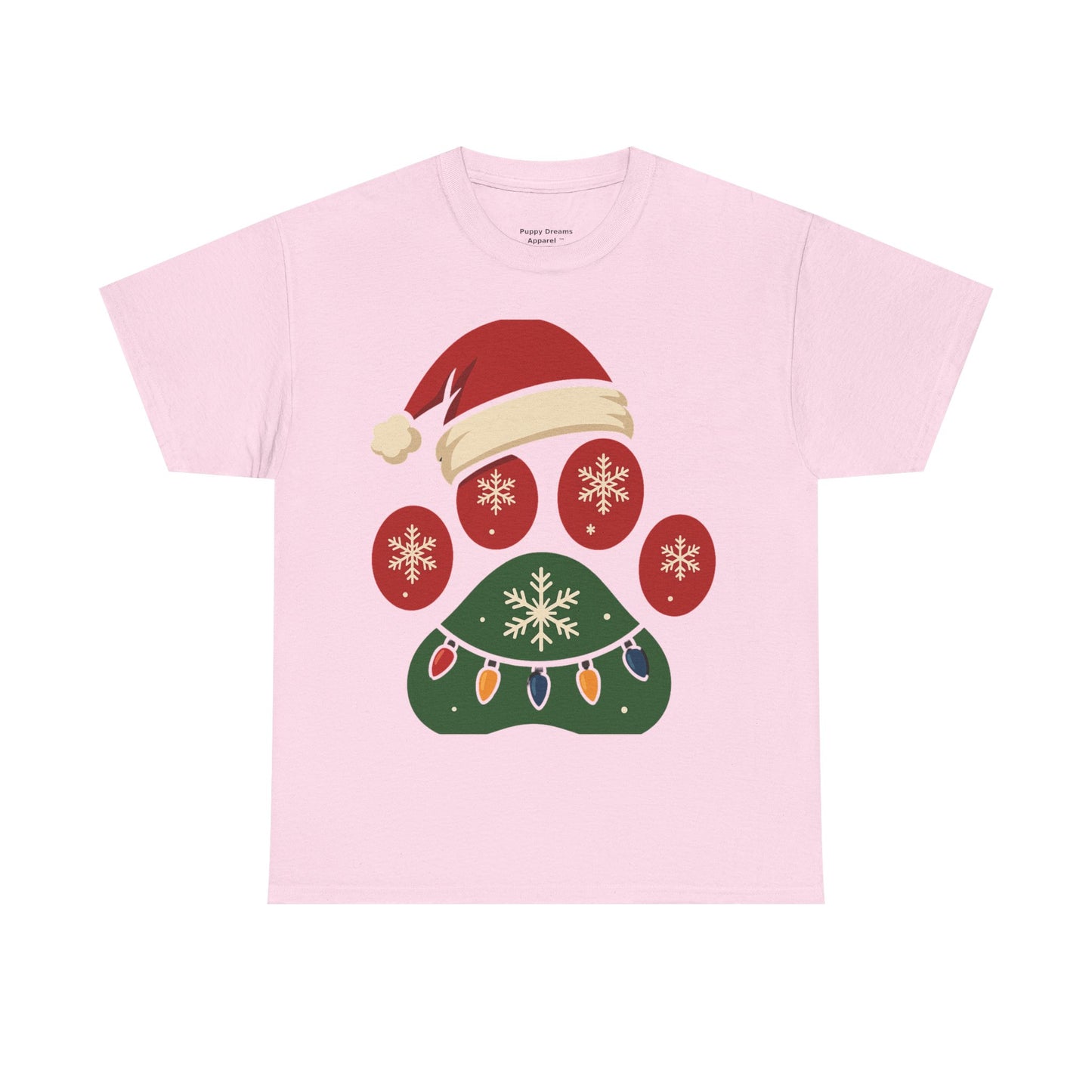 Festive Dog Paw Print Tee, Holiday T-Shirt for Pet Lovers, Christmas Casual Wear, Cute Pet Apparel, Winter Gift Idea