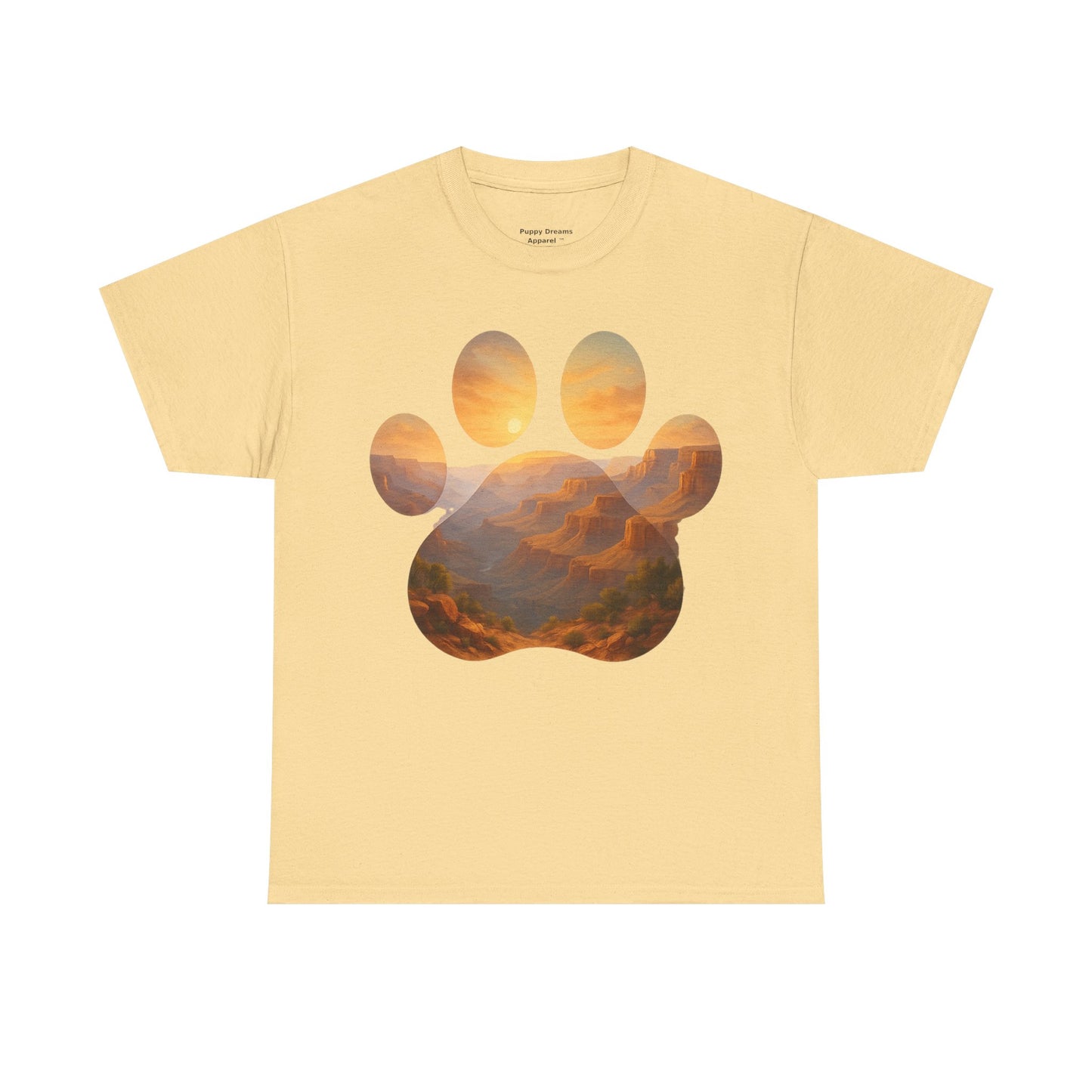 Sunset Paw Print Tee, Unisex T-Shirt for Pet Lovers, Cute Animal Graphic Shirt, Comfortable Everyday Wear, Gift for Dog Owners
