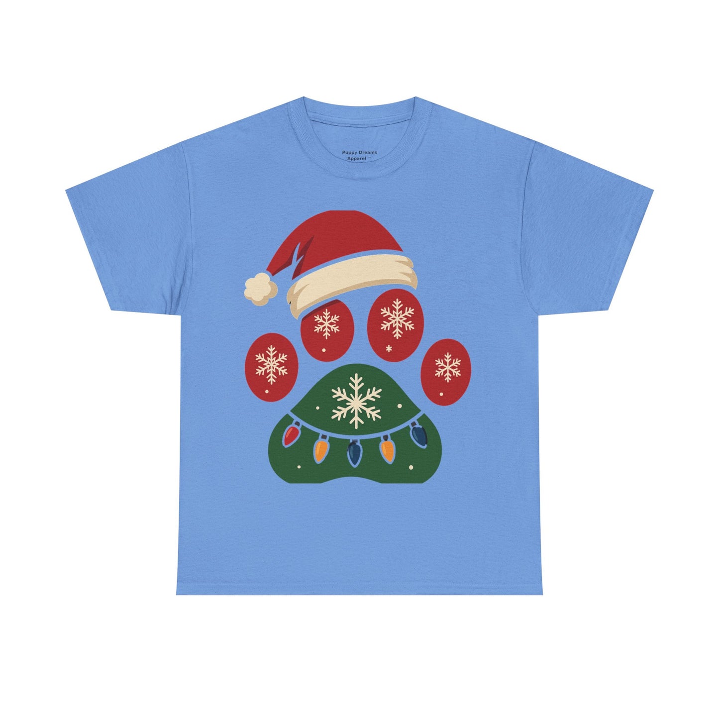 Festive Dog Paw Print Tee, Holiday T-Shirt for Pet Lovers, Christmas Casual Wear, Cute Pet Apparel, Winter Gift Idea