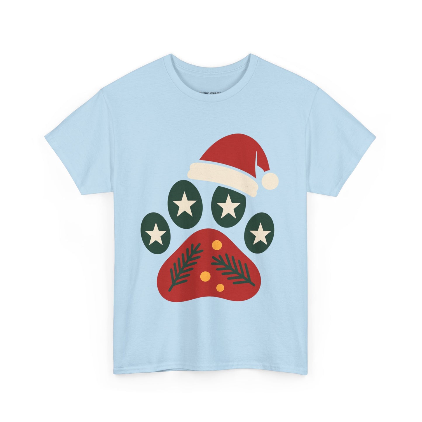 Festive Paw Print Tee, Holiday T-Shirt, Dog Lover Gift, Christmas Apparel, Unisex Cotton Shirt