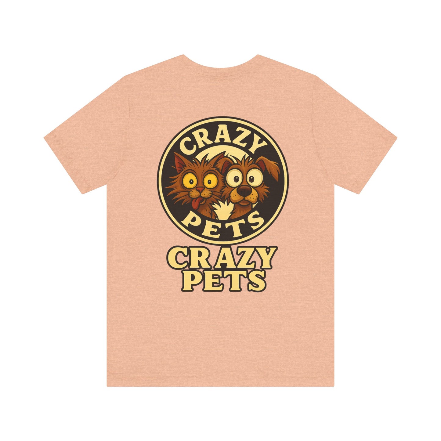 Crazy Pets Tee — "Running on Vibes and Poor Decisions" Cute Coffee-Loving Dog Shirt