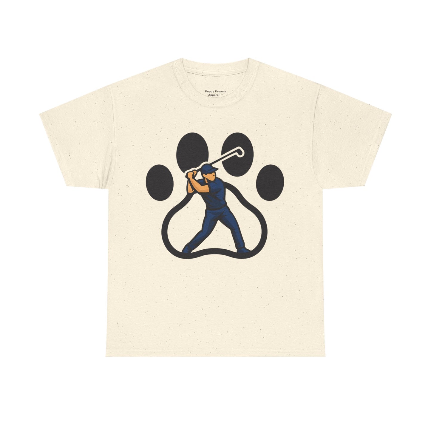 Paw Print Baseball Tee, Unisex Heavy Cotton Tee, Animal Lover Gift, Dog Dad Shirt, Casual Wear, Perfect for Birthdays, Sports Events