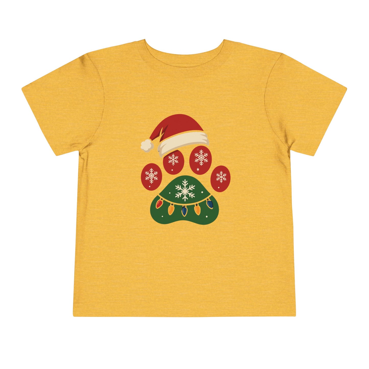 Christmas Toddler Tee with Holiday Paw Print Design, Cute Kids T-Shirt, Santa Dogs Tee, Holiday Outfit, Festive Child Shirt