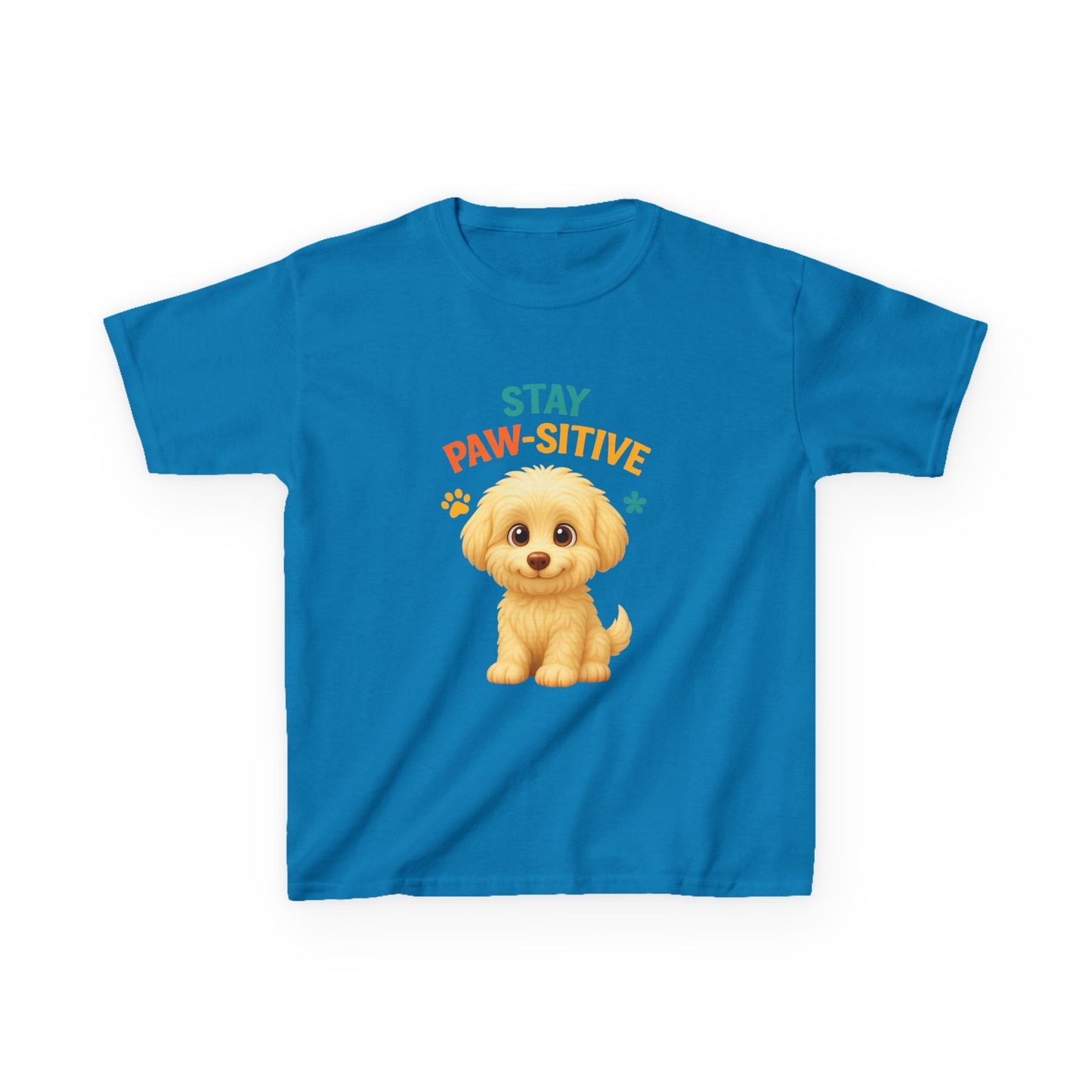 Kids Paw-sitive Tee, Cute Dog T-Shirt, Fun Gift for Animal Lovers, Birthday Apparel, Pet-Themed Kids Clothing