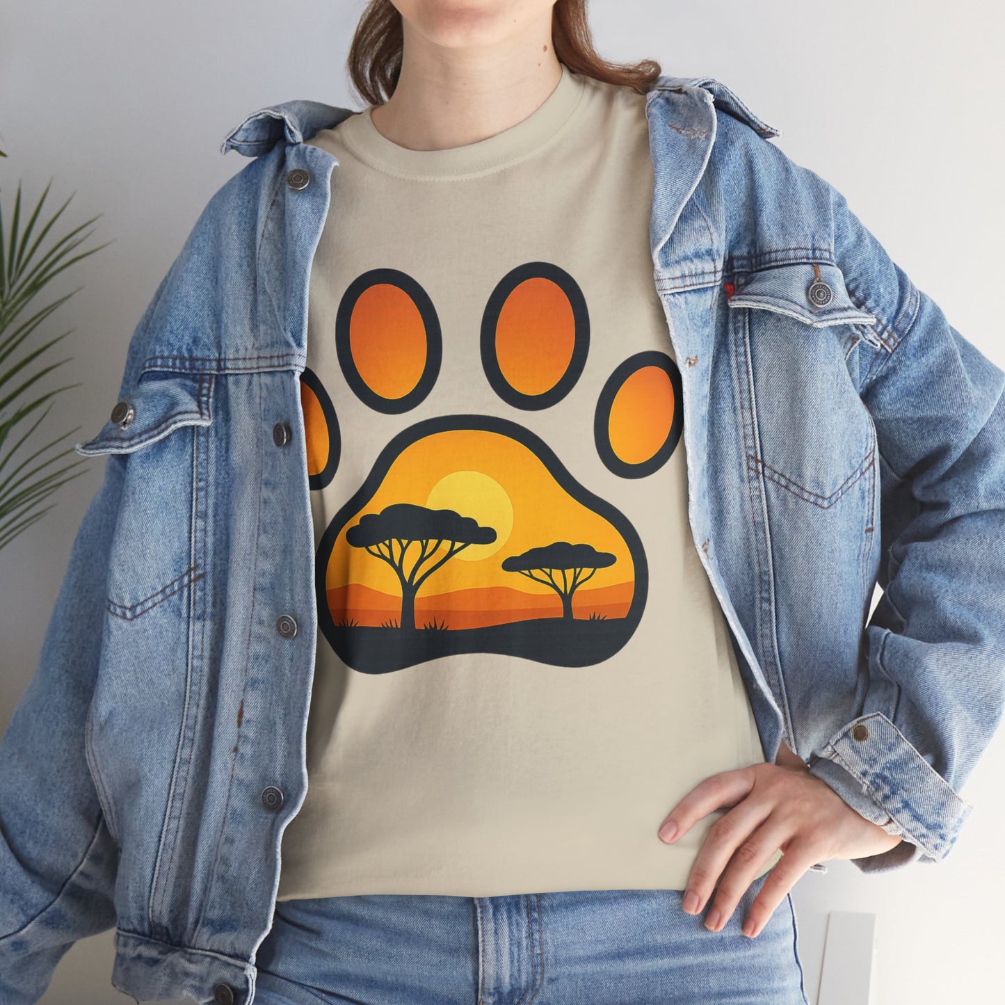 Sunset Paw Print Unisex Tee, Animal Lover Shirt, Nature Graphic T-Shirt, Gift for Pet Owners, Outdoor Adventure Apparel