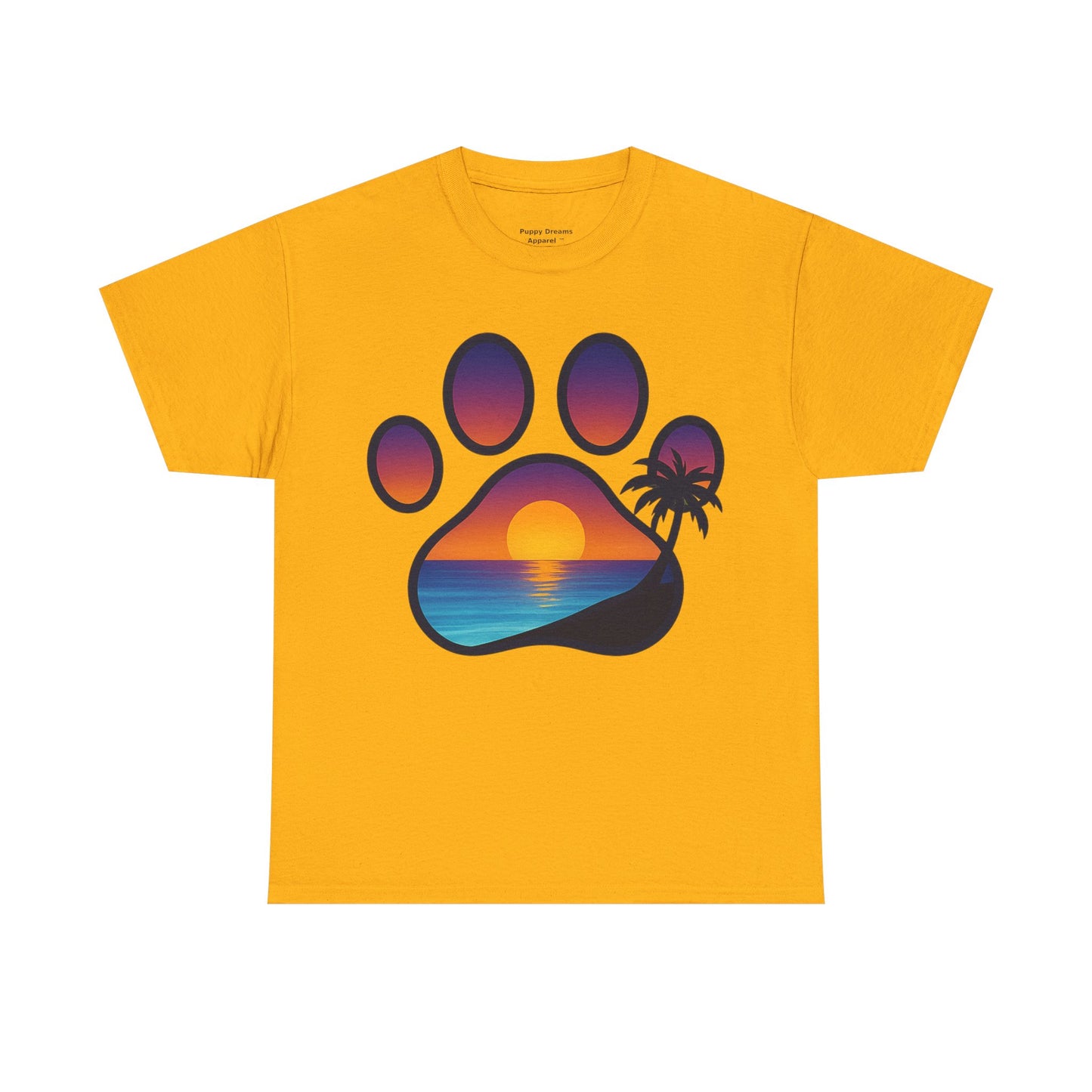 Sunset Beach Paw Print Tee | Pet Lovers Shirt, Gift for Dog Owners, Casual Wear, Summer Vibes, Animal Lover Apparel