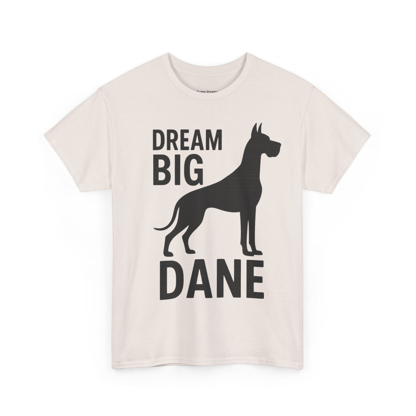 Dream Big Dane Unisex Heavy Cotton Tee, Great Dane Dog Lover Shirt, Pet Gift, Casual Wear, Dog Owner Tee, Animal Lover Apparel