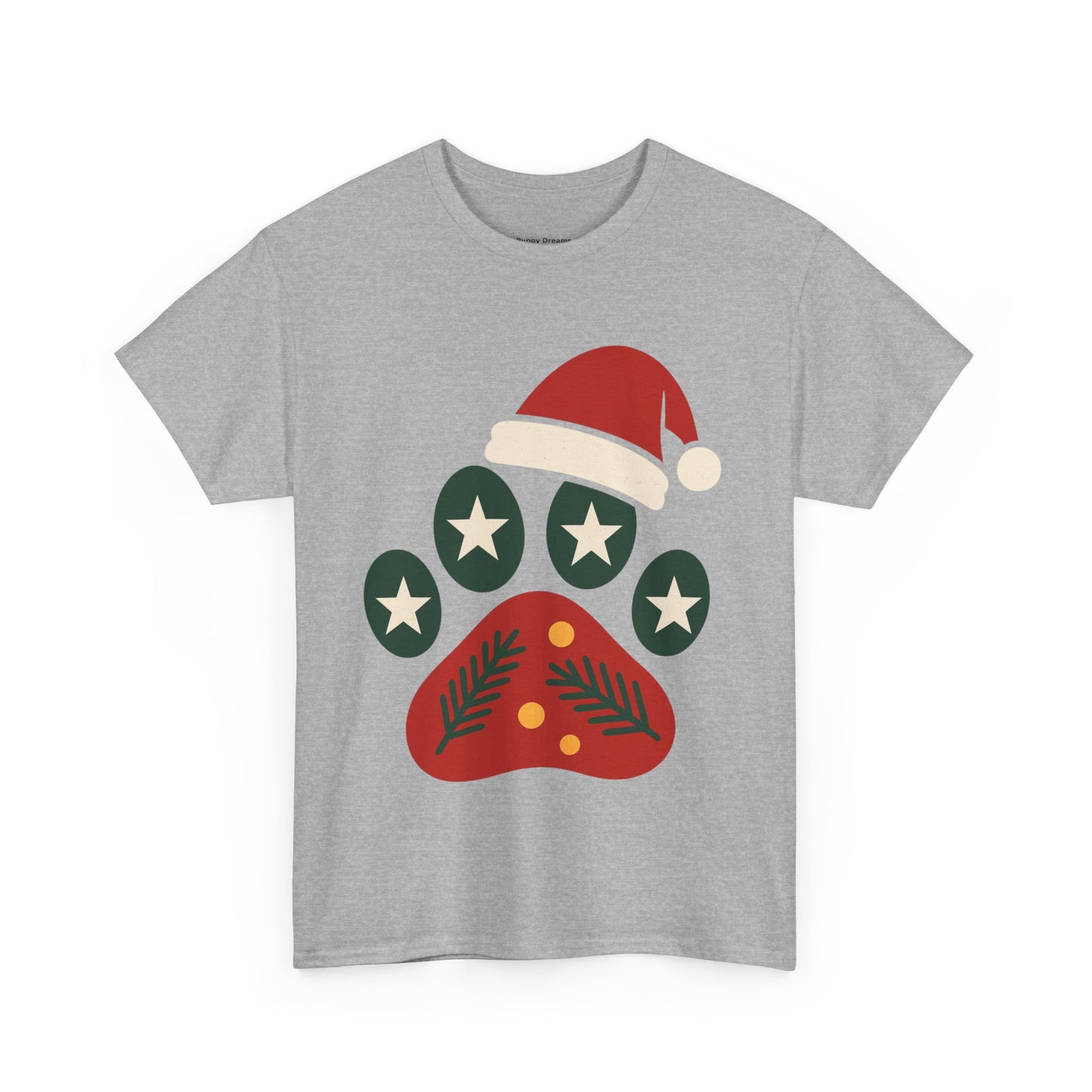 Festive Paw Print Tee, Holiday T-Shirt, Dog Lover Gift, Christmas Apparel, Unisex Cotton Shirt