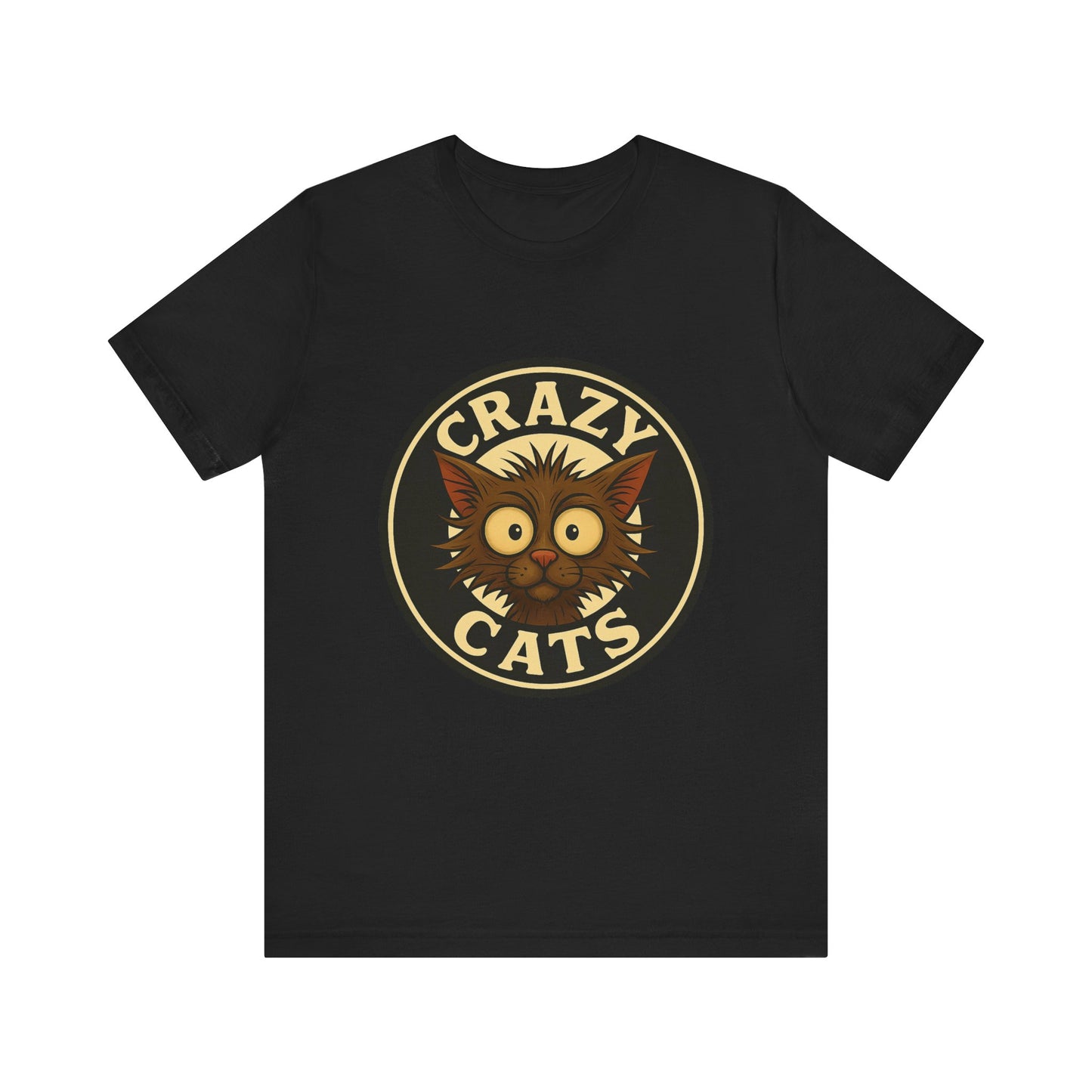 Crazy Cats T‑Shirt — Retro Cute Cat Badge Tee
