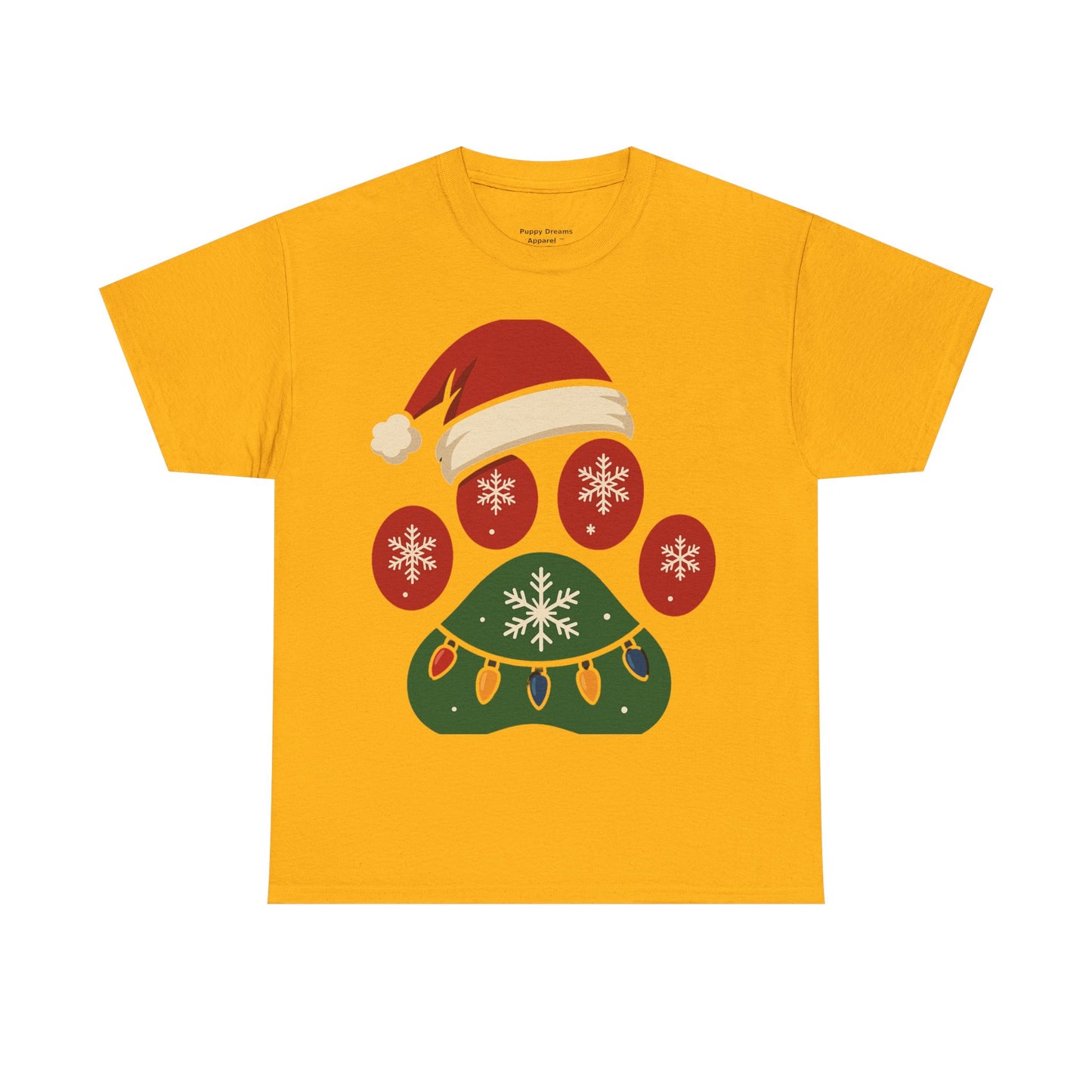Festive Dog Paw Print Tee, Holiday T-Shirt for Pet Lovers, Christmas Casual Wear, Cute Pet Apparel, Winter Gift Idea