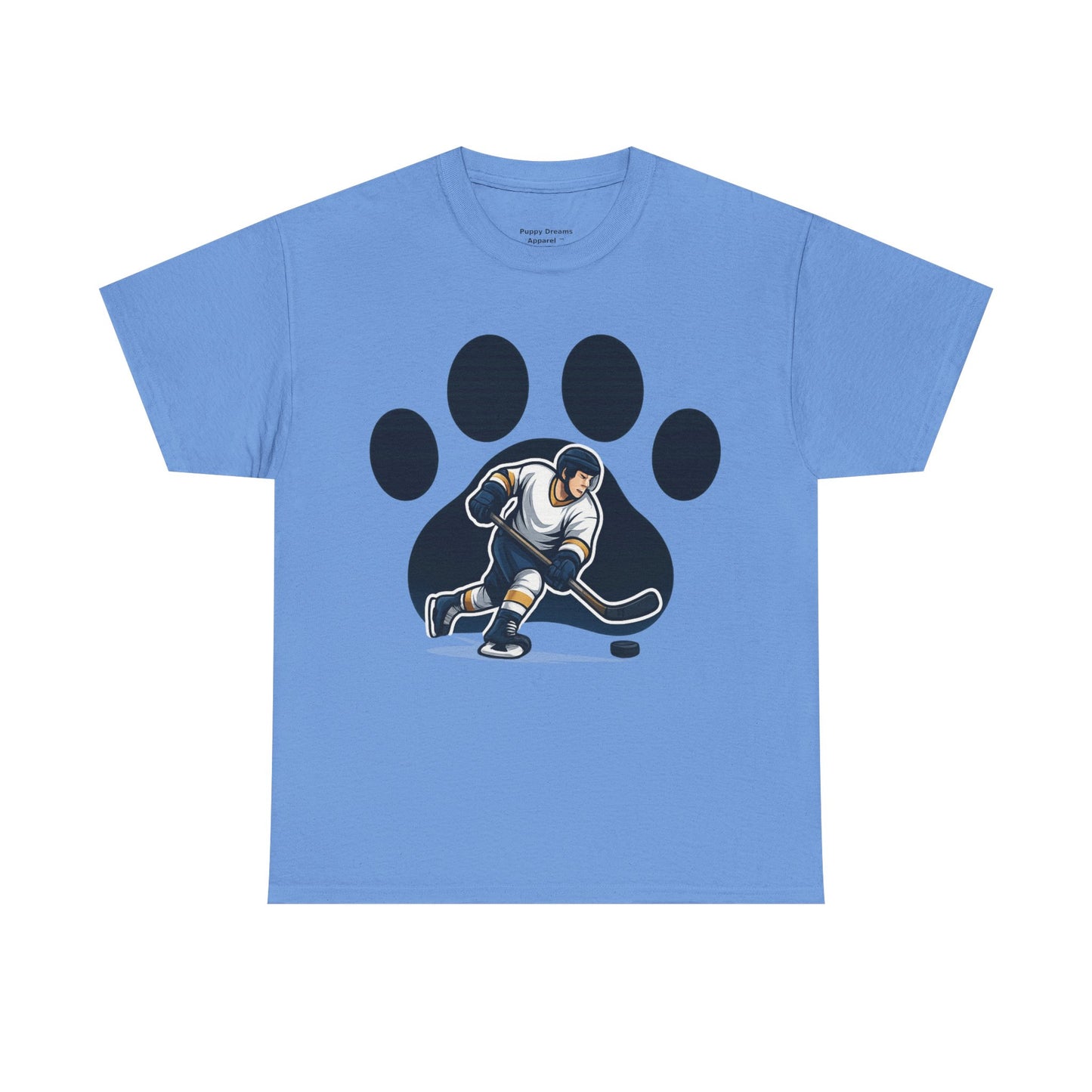 Hockey Paw Print Tee - Perfect for Ice Hockey Fans, Game Day Wear, Sports Events, Gifts for Athletes, Unisex Heavy Cotton T-Shirt