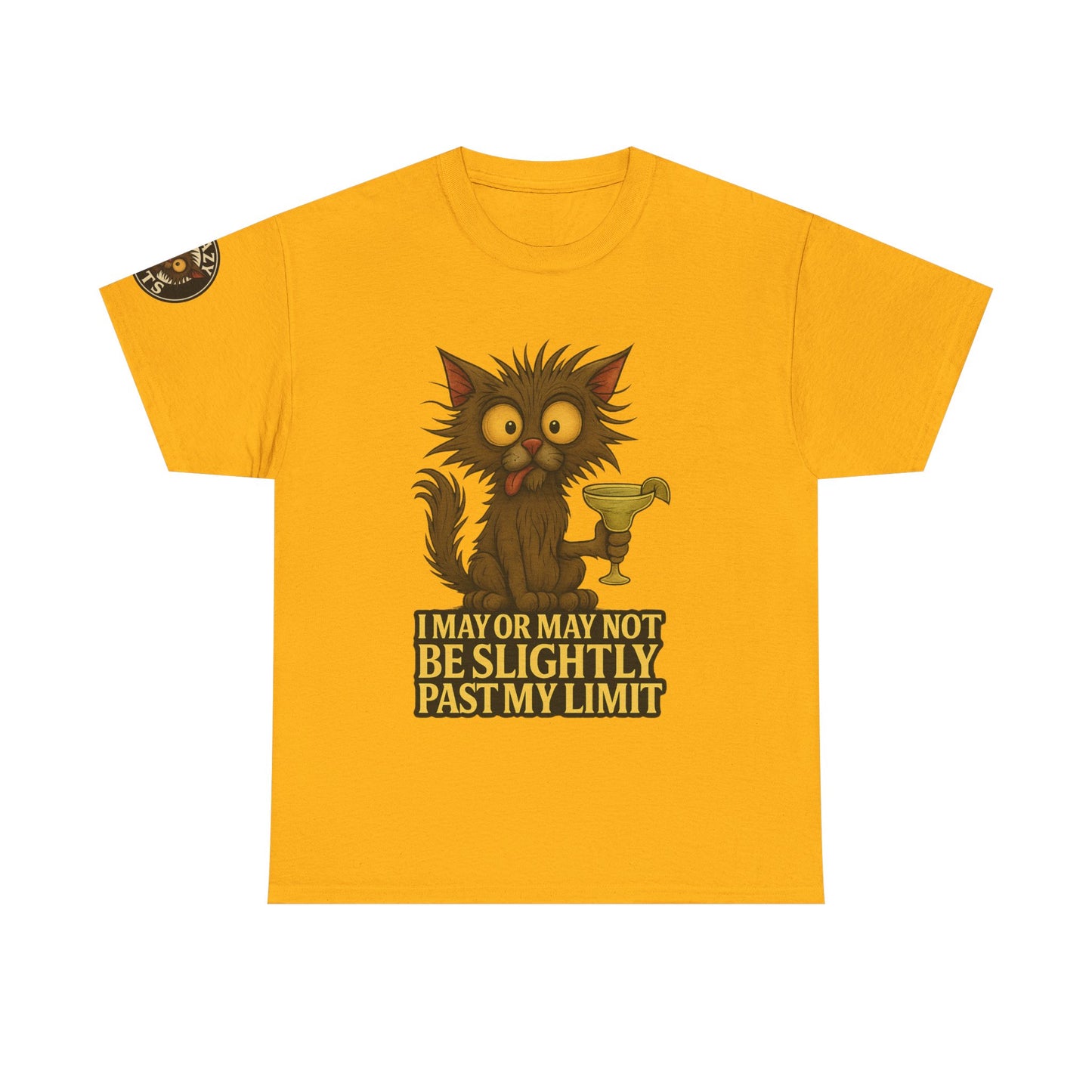 Cat Drinking Wine T‑Shirt — “I May Or May Not Be Slightly Past My Limit” Funny Graphic Tee