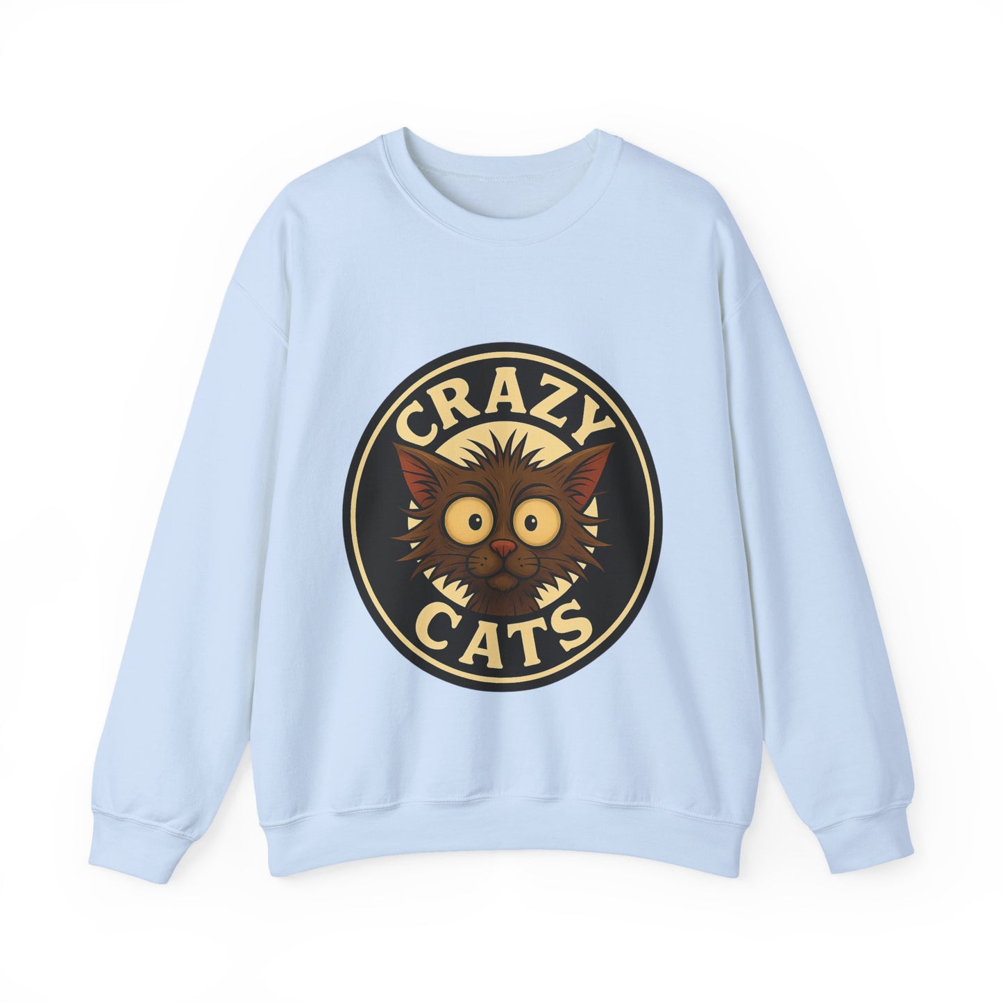 Crazy Cats Crewneck Sweatshirt — Vintage Cat Graphic Pullover