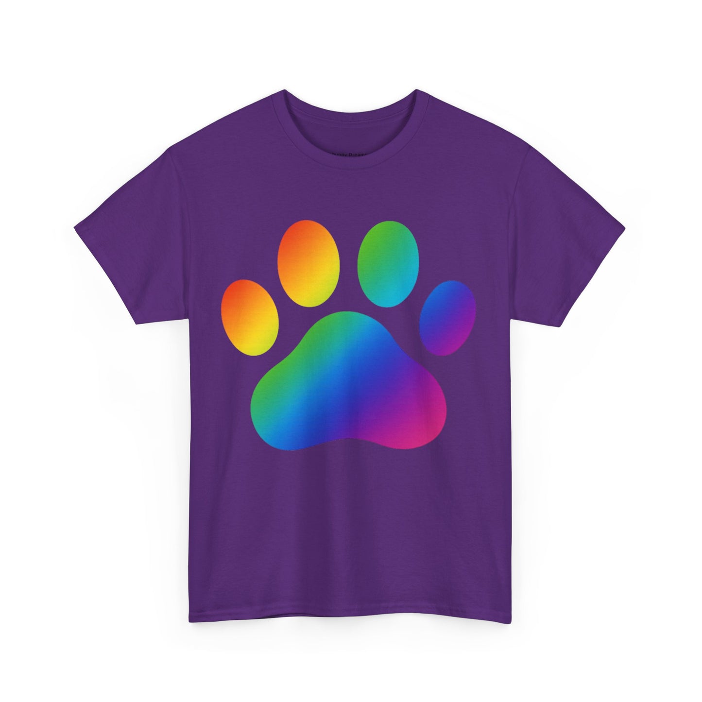 Pride Paw Print Unisex Heavy Cotton Tee | Perfect for Animal Lovers, LGBTQ+ Events, Dog Lovers, Casual Wear, Gift