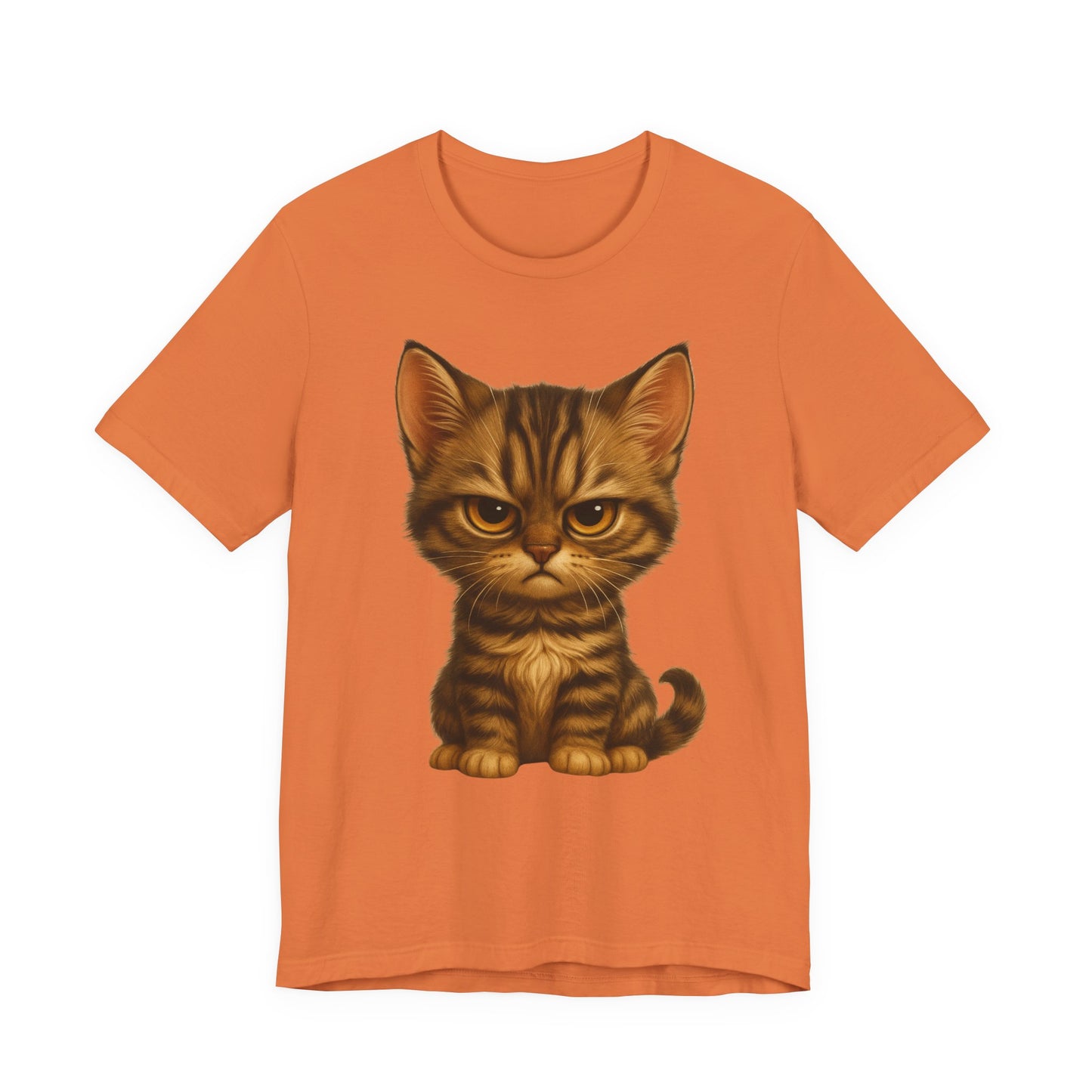 Cute Grumpy Tabby Kitten T-Shirt — Adorable Cat Graphic Tee