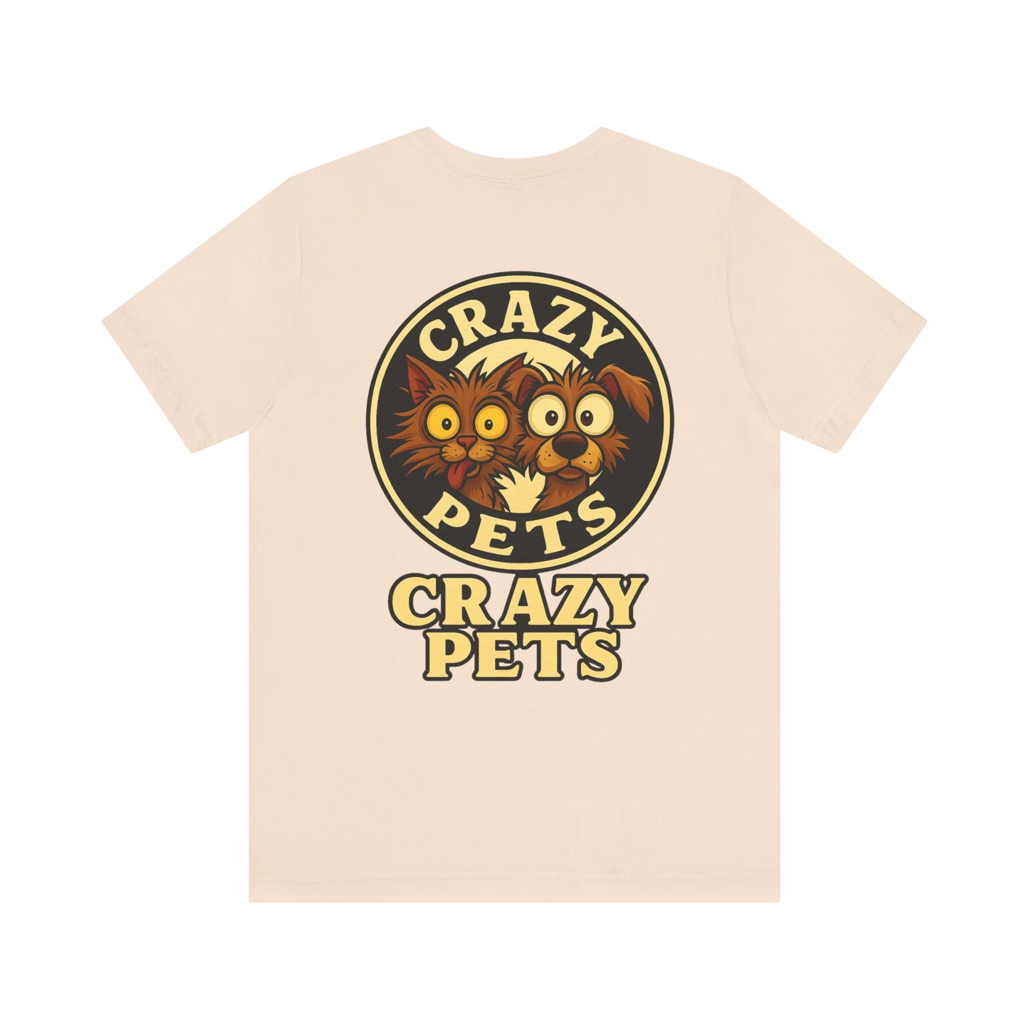 Crazy Pets Tee — "Running on Vibes and Poor Decisions" Cute Coffee-Loving Dog Shirt