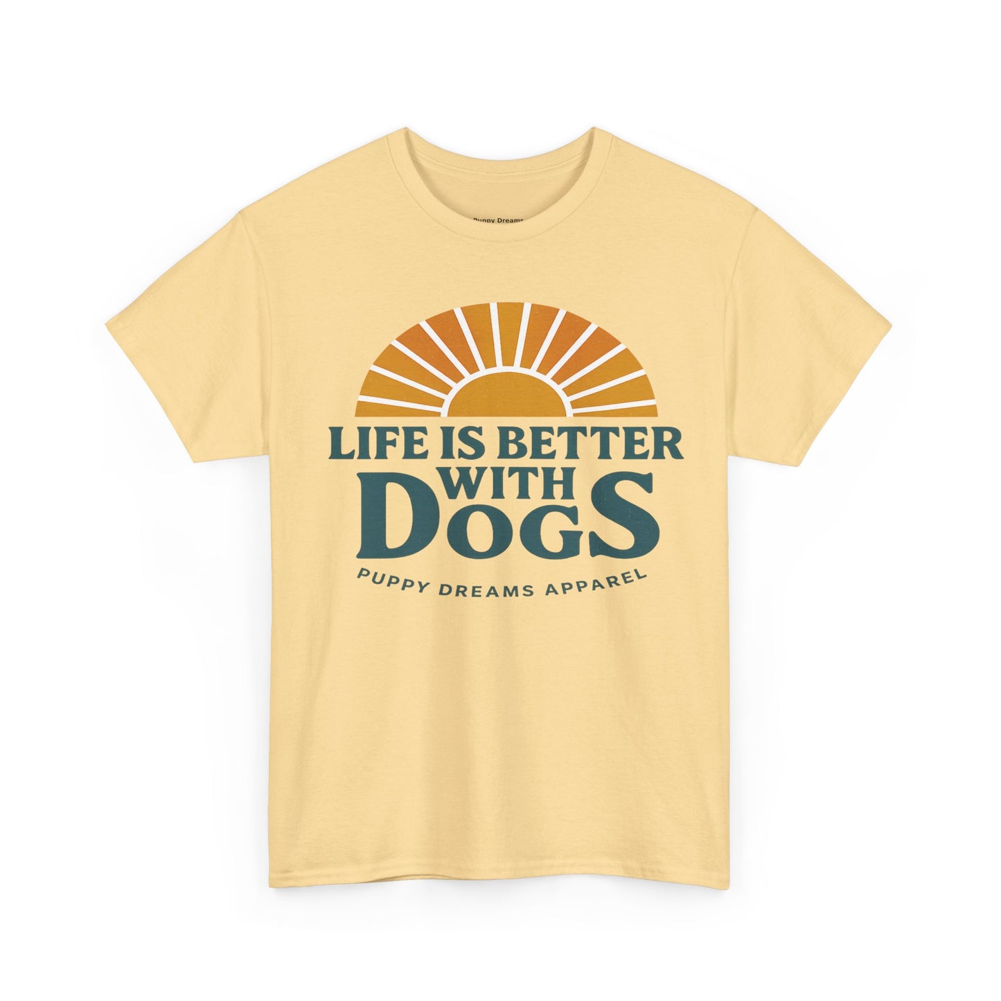 Life is Better with Dogs Unisex Heavy Cotton Tee, Dog Lover Gift, Pet Owner Apparel, Fun Casual Wear, Perfect for Dog Lovers