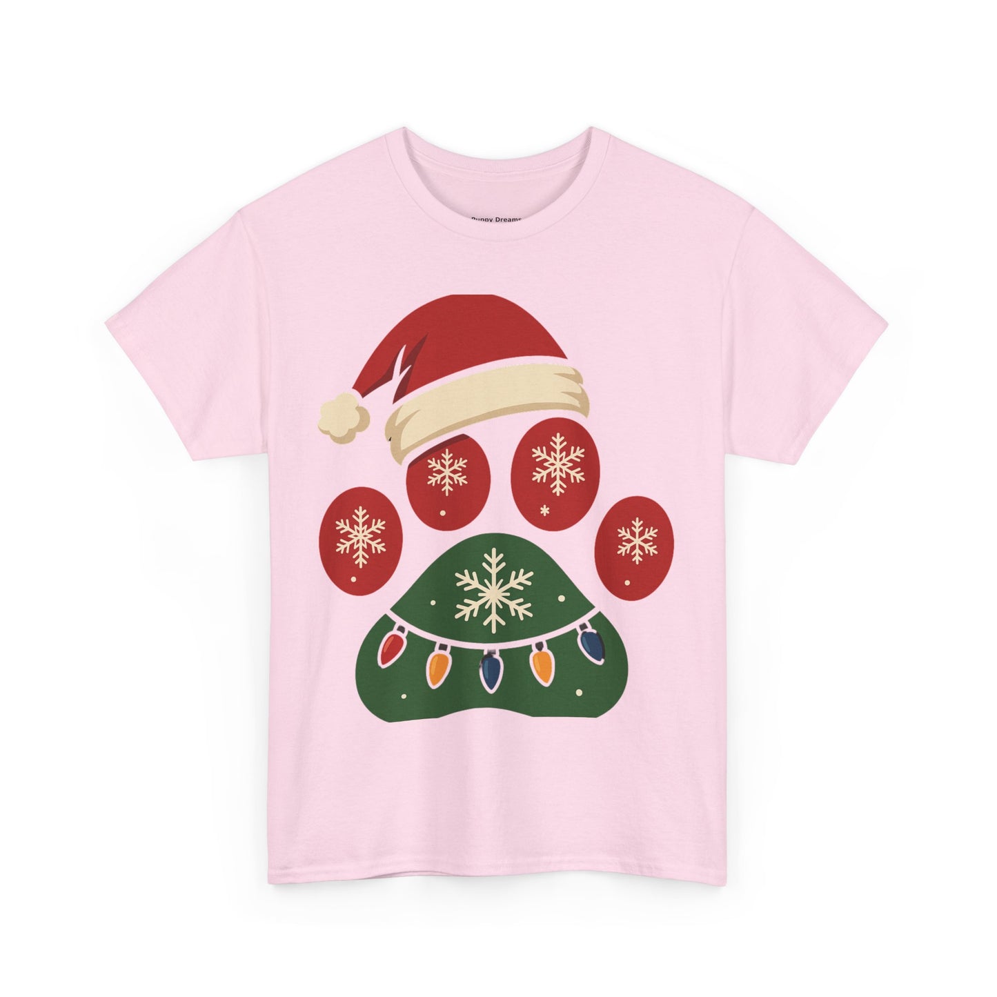 Festive Dog Paw Print Tee, Holiday T-Shirt for Pet Lovers, Christmas Casual Wear, Cute Pet Apparel, Winter Gift Idea