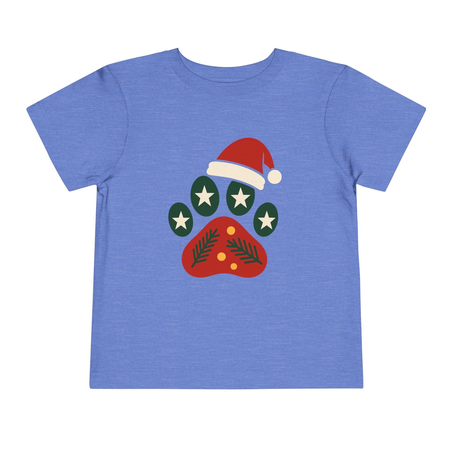Festive Toddler Tee with Christmas Paw Print Design, Holiday Outfit, Kids Christmas Shirt, Cute Gift for Toddlers, Infant Apparel