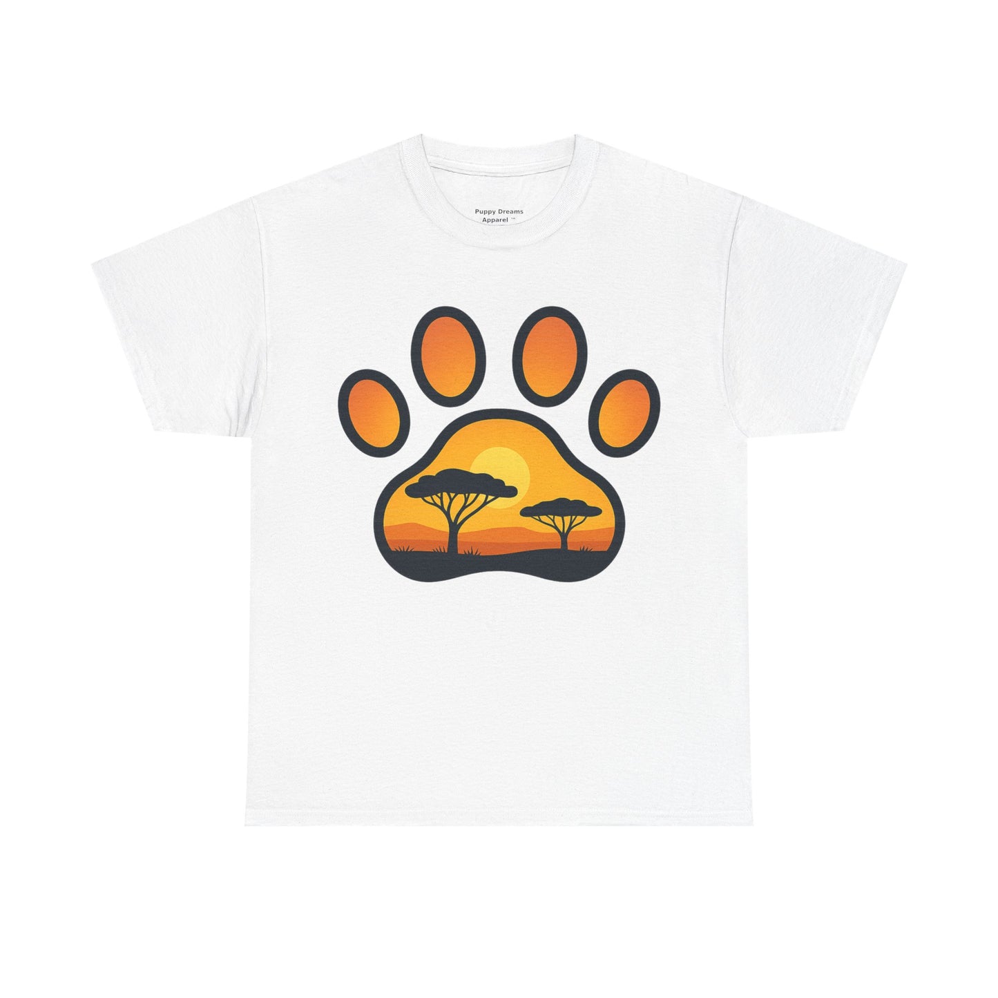 Sunset Paw Print Unisex Tee, Animal Lover Shirt, Nature Graphic T-Shirt, Gift for Pet Owners, Outdoor Adventure Apparel