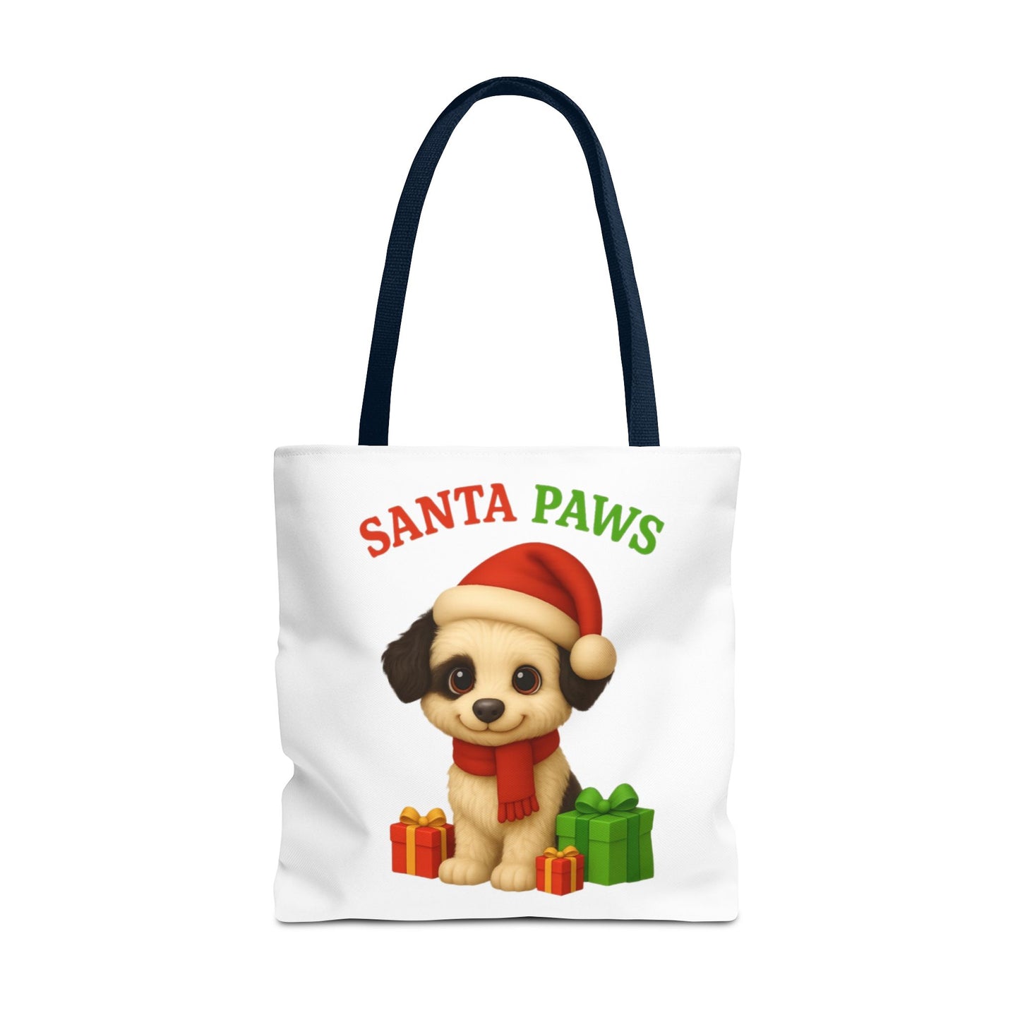 Christmas Dog Tote Bag, Pet Lover Gift, Santa Paws Eco-friendly Bag, Holiday Shopping Tote, Cute Puppy Design, Dog Owner Accessory