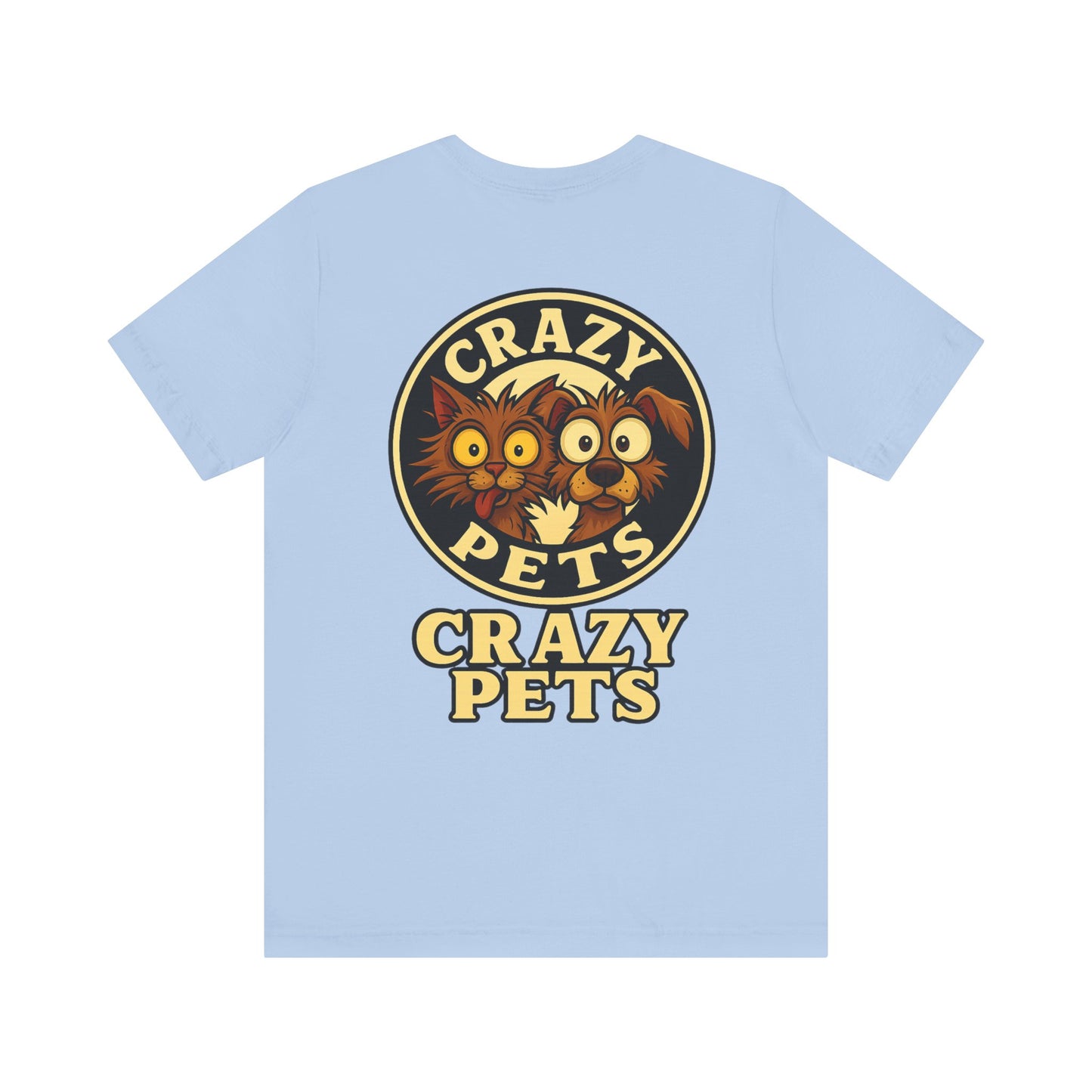 Crazy Pets Tee — "Running on Vibes and Poor Decisions" Cute Coffee-Loving Dog Shirt