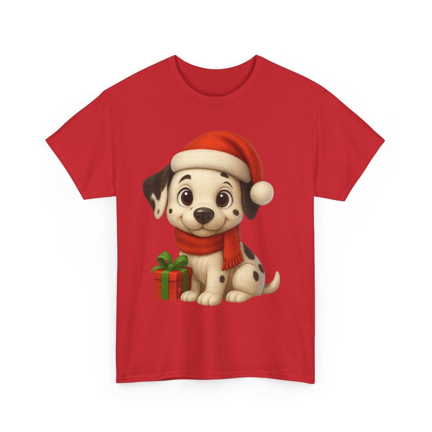 Adorable Christmas Puppy Tee - Unisex Heavy Cotton Tee